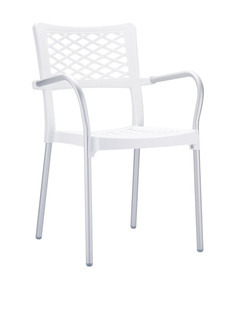 Premium White Resin Patio Dining Arm Chair - Commercial Grade Outdoor Furniture for Restaurants, Hotels & Backyard BBQs