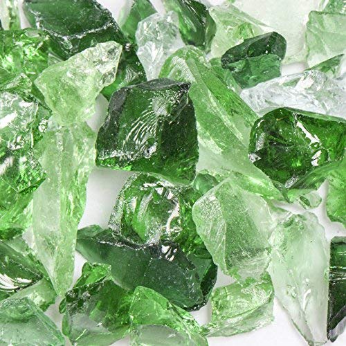 Premium Forest Mix Green Landscape Glass - 50 lbs Small Size for Fireplace & Outdoor Decor - Perfect for Fire Pits, Garden Pathways, and Aquarium Base