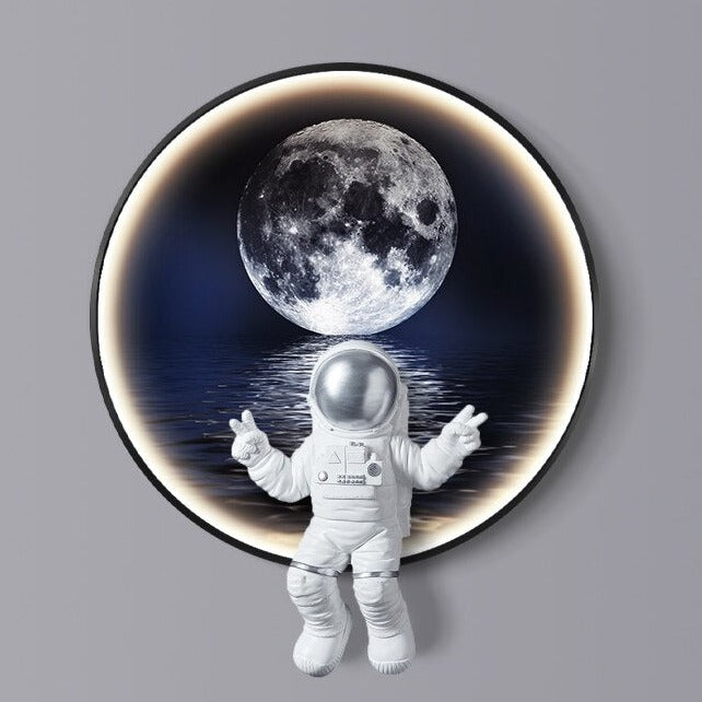 NASA Astronaut Moon Wall Light - 3D LED Night Light for Kids & Adults - Perfect for Bedroom, Nursery, and Space-Themed Decor