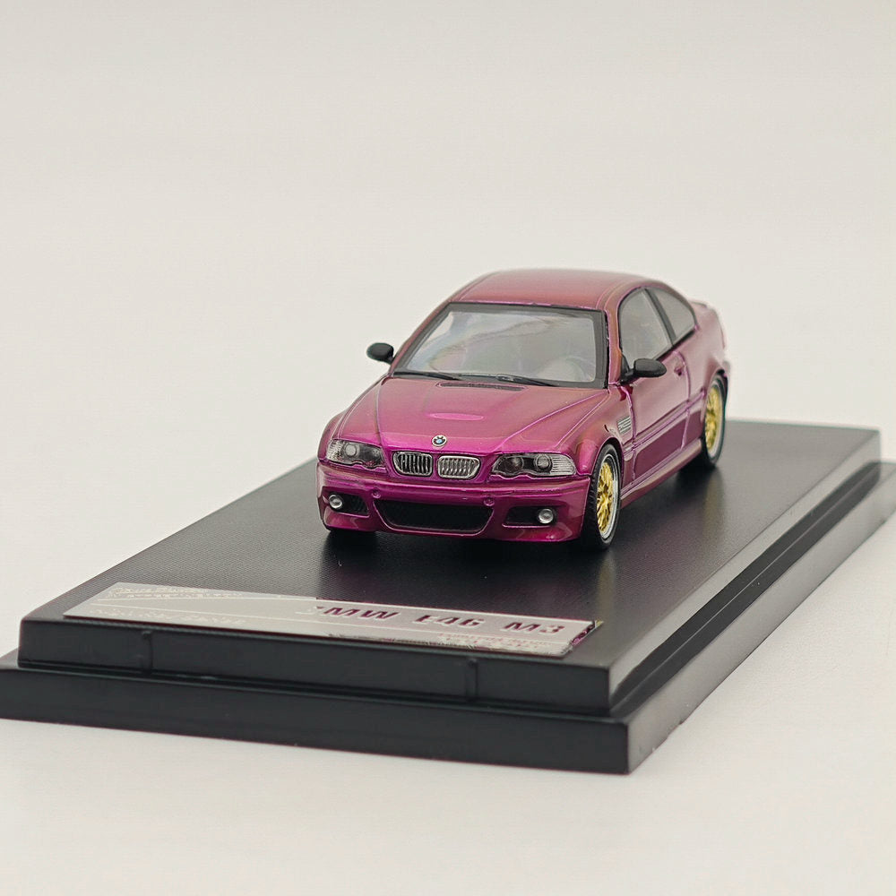 1/64 Scale Street Weapon BMW E46 M3 High Rev Series Purple Diecast Model Car - Collectible Toy Car for Display, Racing Games & Gift Giving