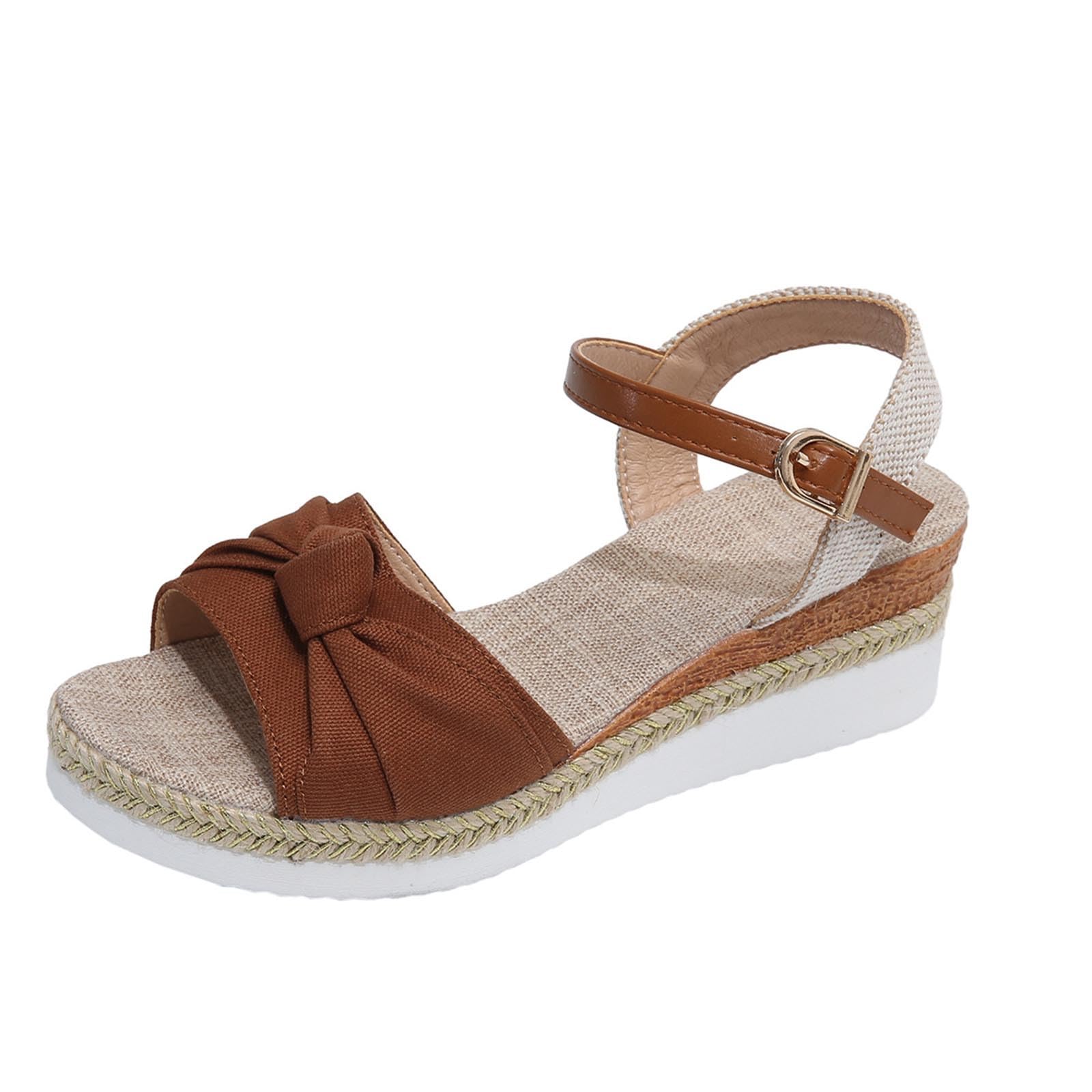 Women's Summer Wedge Fish Mouth Roman Sandals - Dressy White Sandals for Women | Size Available | Perfect for Beach, Wedding & Casual Outfits