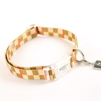 Stylish Brown Contempo Checker Collar for Dogs - Perfect for Daily Walks & Outdoor Adventures