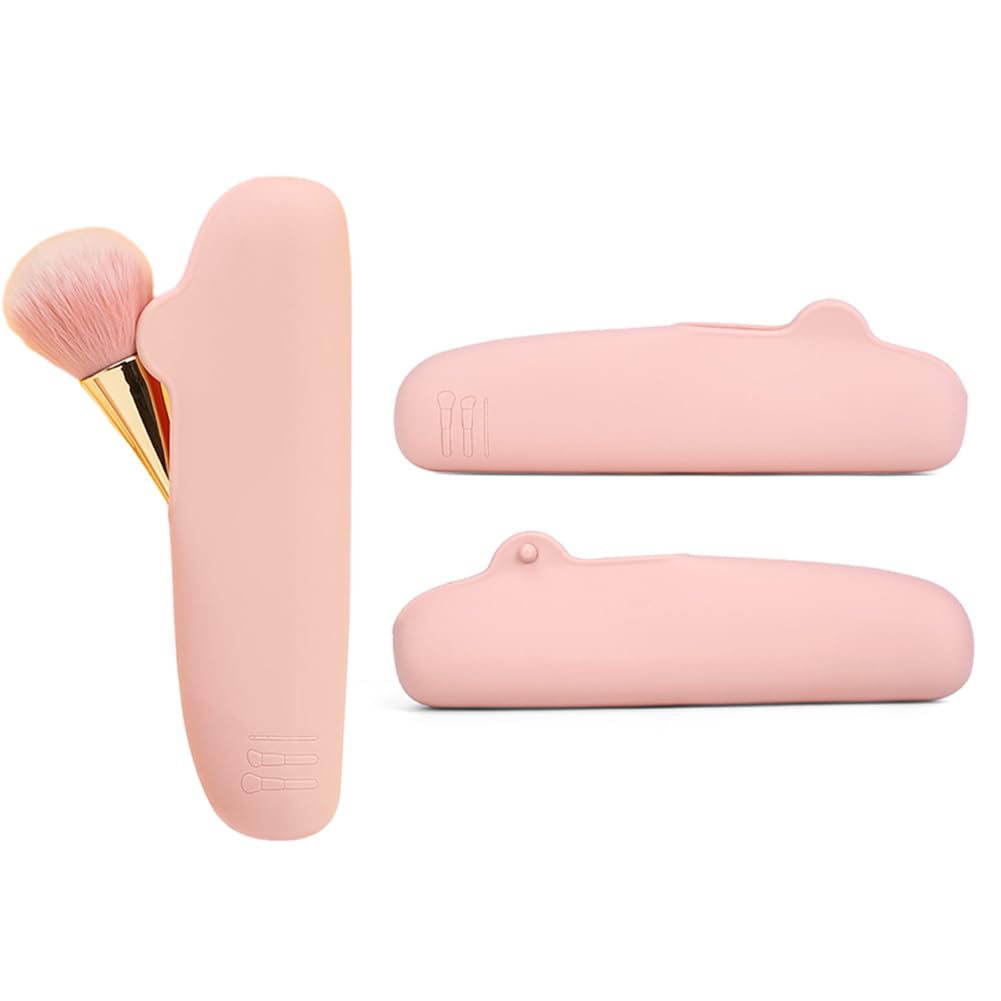 Hodaqe Magnetic Travel Makeup Brush Holder - Anti-Fall Silicone Cosmetic Organizer, Portable Waterproof Makeup Brush Case for Women | Perfect for Travel, Home & Professional Makeup Artists