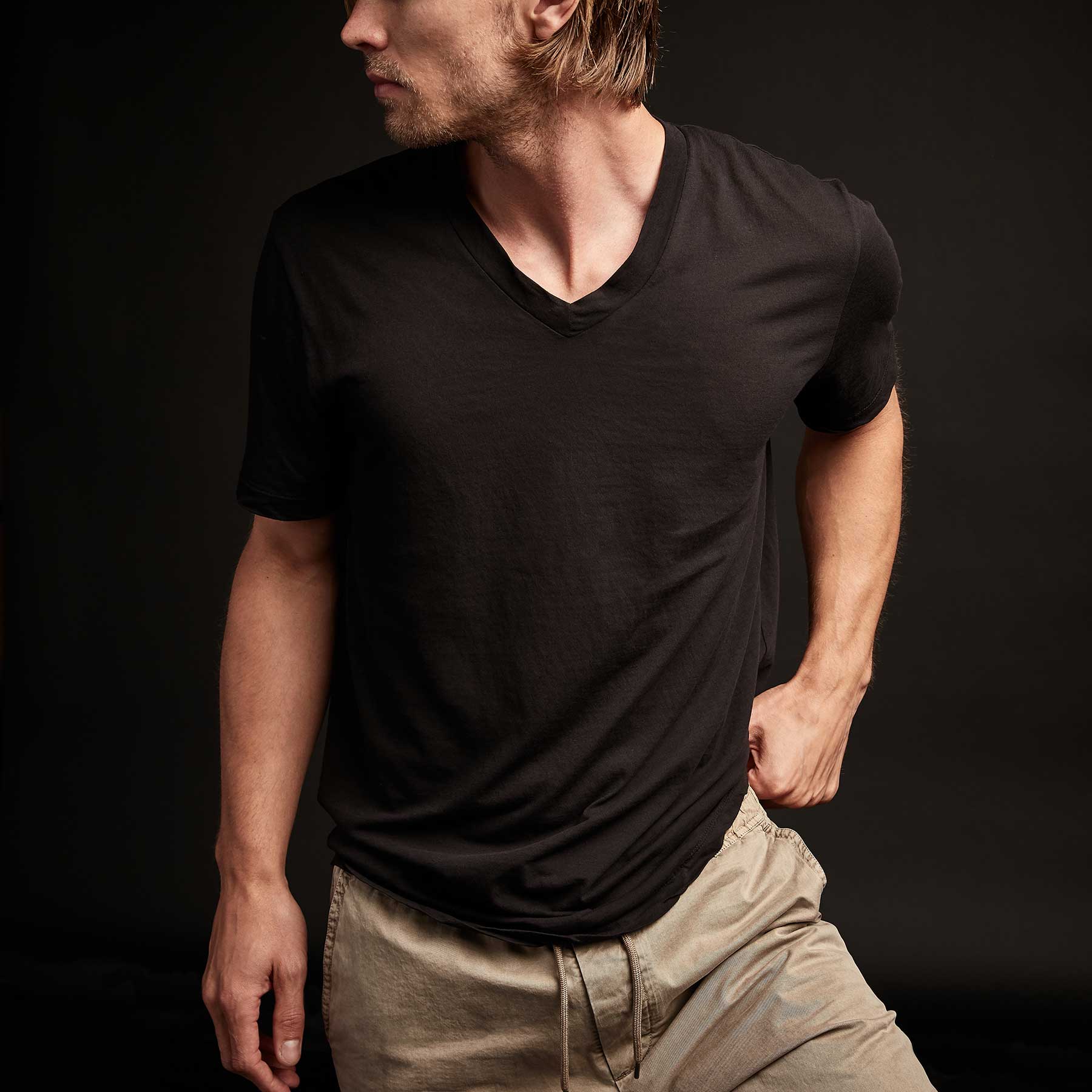 3 Pack Short Sleeve V-Neck T-Shirts for Men - Soft Cotton Basic Tees in Black, White & Deep Colors - Casual Wear, Layering & Everyday Outfits
