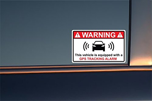 4 Pack Car Alarm Stickers - GPS Tracking Alarm Warning Decals for Vehicle Security & Theft Deterrent - Perfect for Cars, Trucks, SUVs & Motorcycles