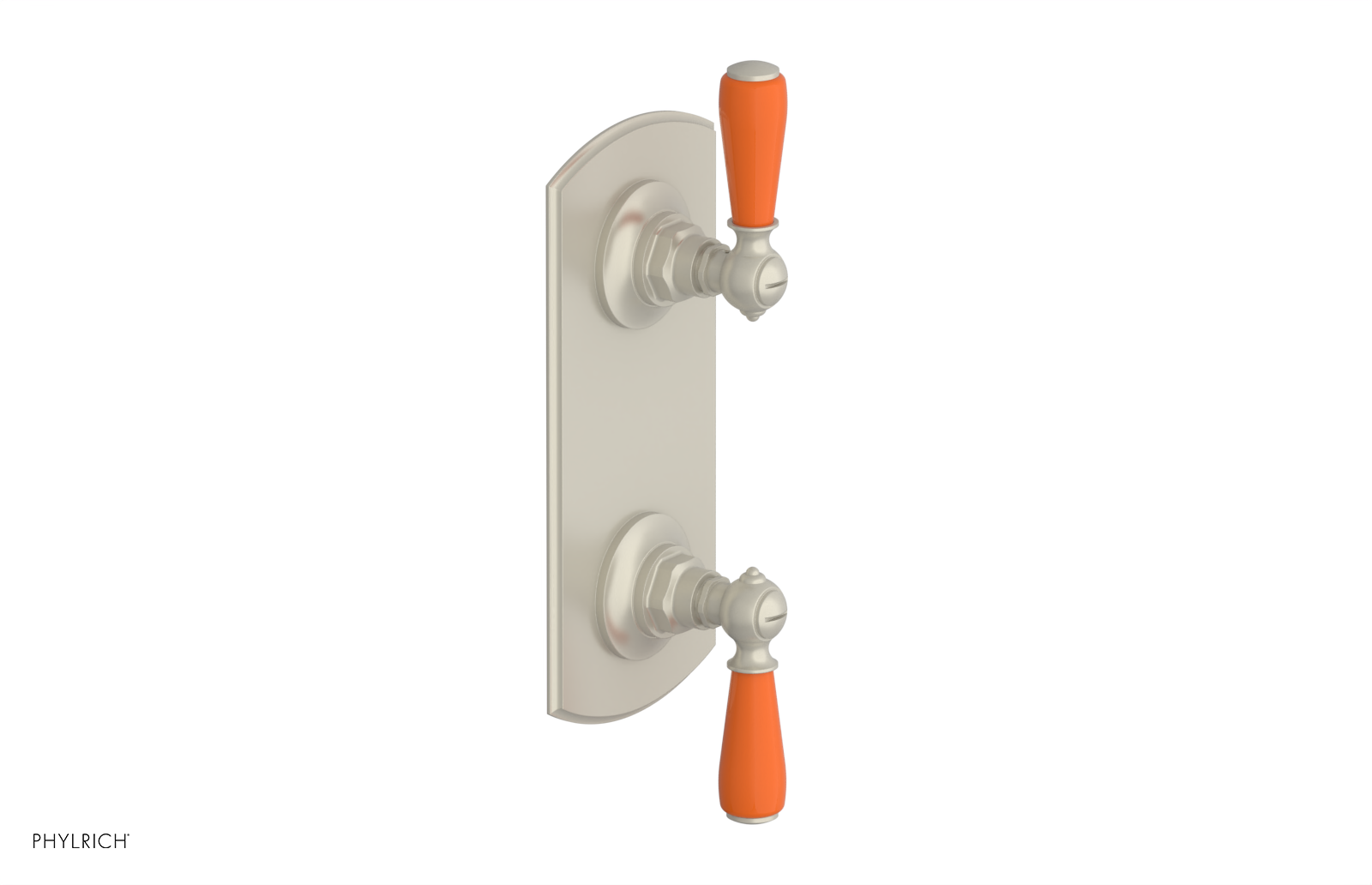 Jamestown Thermostatic Shower Valve with Volume Control & Diverter - Orange Accent Trim - Model 4738 - Perfect for Modern Bathroom Renovations & Spa-Like Shower Experiences