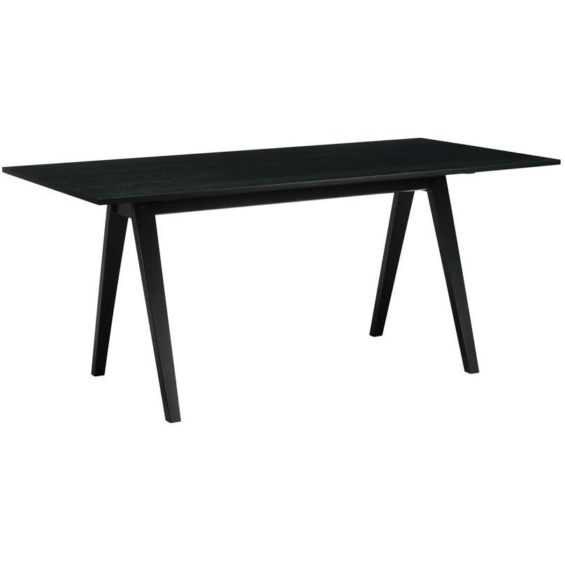 VARDEN 170cm Black Ash Wood Dining Table - Modern Kitchen & Dining Room Furniture for 6-8 People - Perfect for Family Gatherings & Dinner Parties