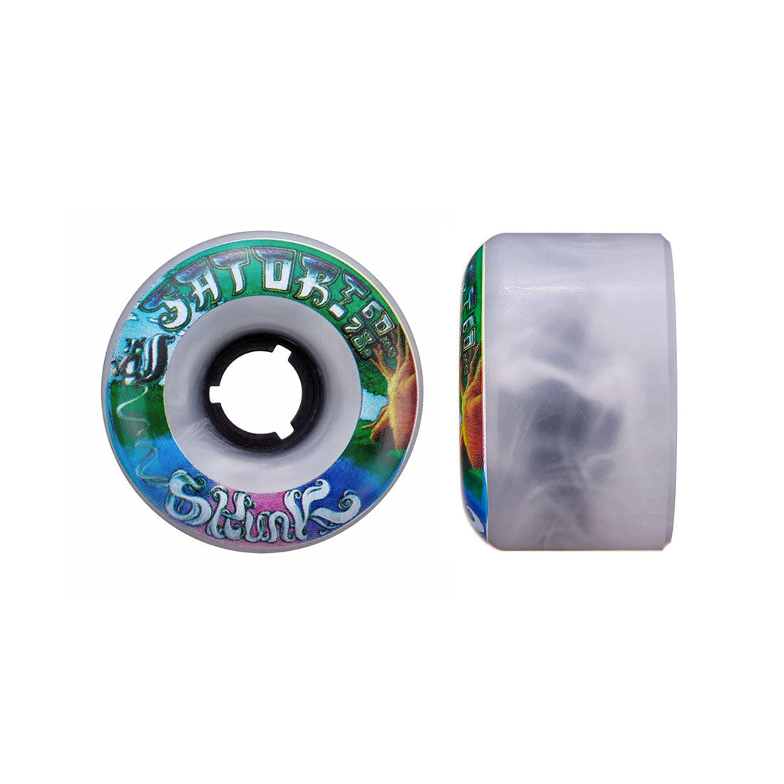 Satori Classic Goo Balls 60mm 78a Skateboard Wheels - 4 Pack Smokey Skunk Color - Perfect for Street Skating and Park Tricks