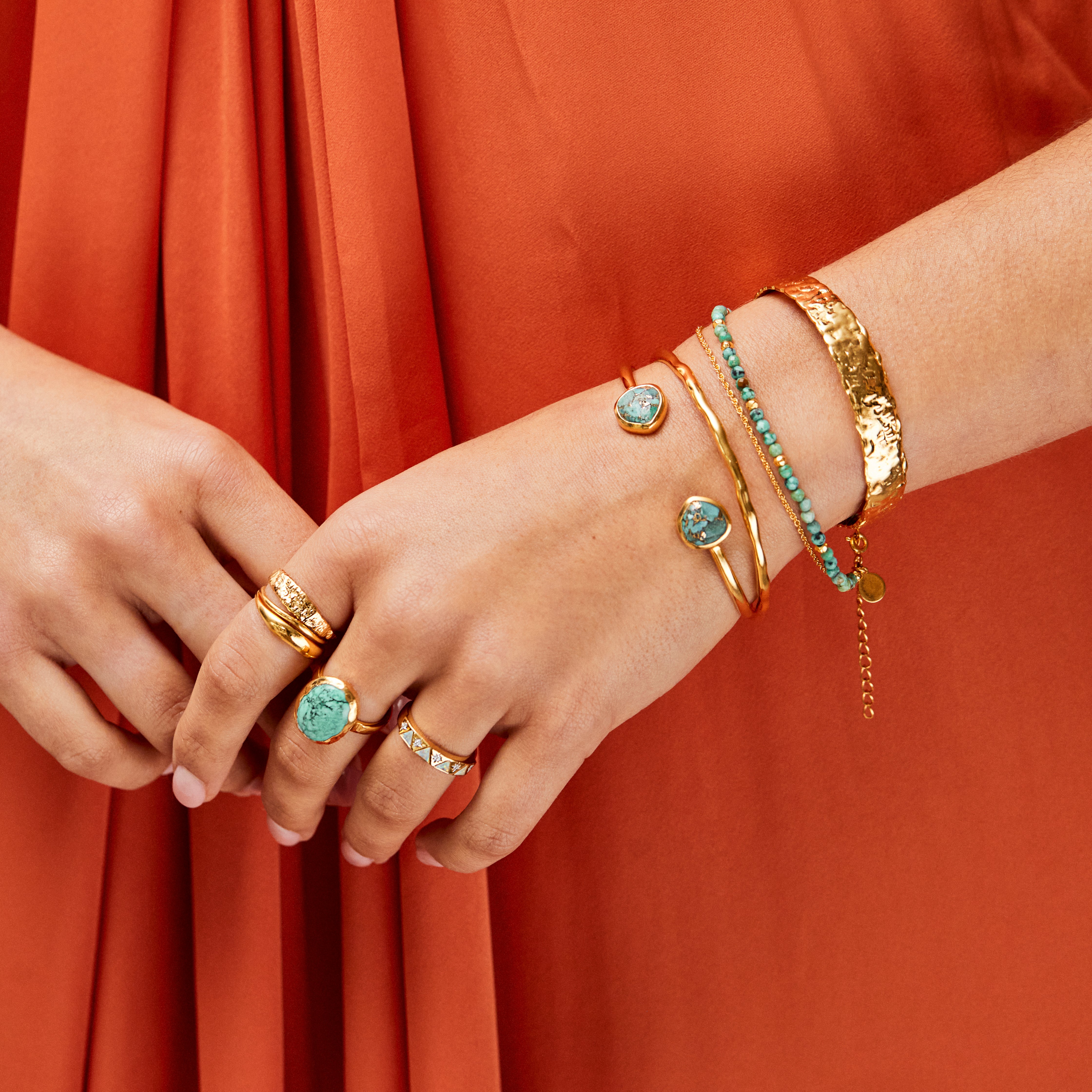 Molten Skinny Bangle Bracelet for Women - Minimalist Gold & Silver Stackable Cuff for Everyday Wear & Layering