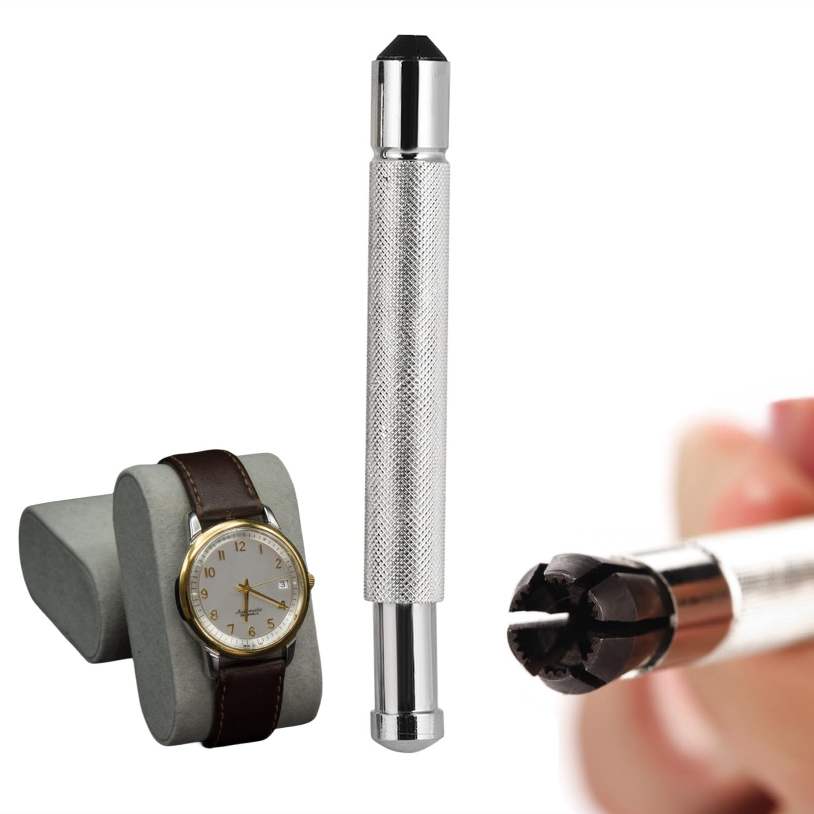 FILFEEL Professional Watch Repair Tool Kit - Manual & Automatic Watch Winder for 3-4.5mm Watches - Crown Winder Helper & Mechanical Winding Instrument - Perfect for Watch Repair, Maintenance & Collection Display