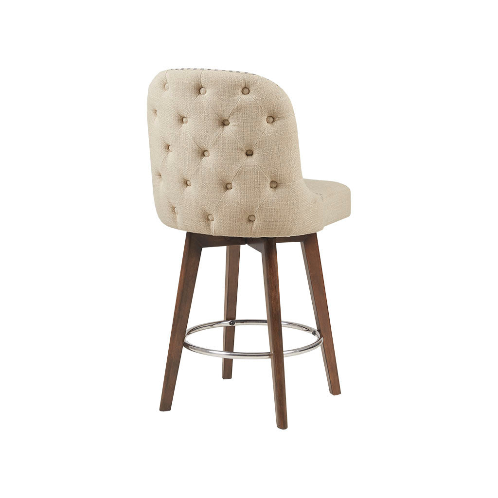 Swivel Counter Stool with Adjustable Height - Modern Bar Stools for Kitchen Island, Breakfast Nook & Home Bar - Comfortable 360-Degree Rotating Seat