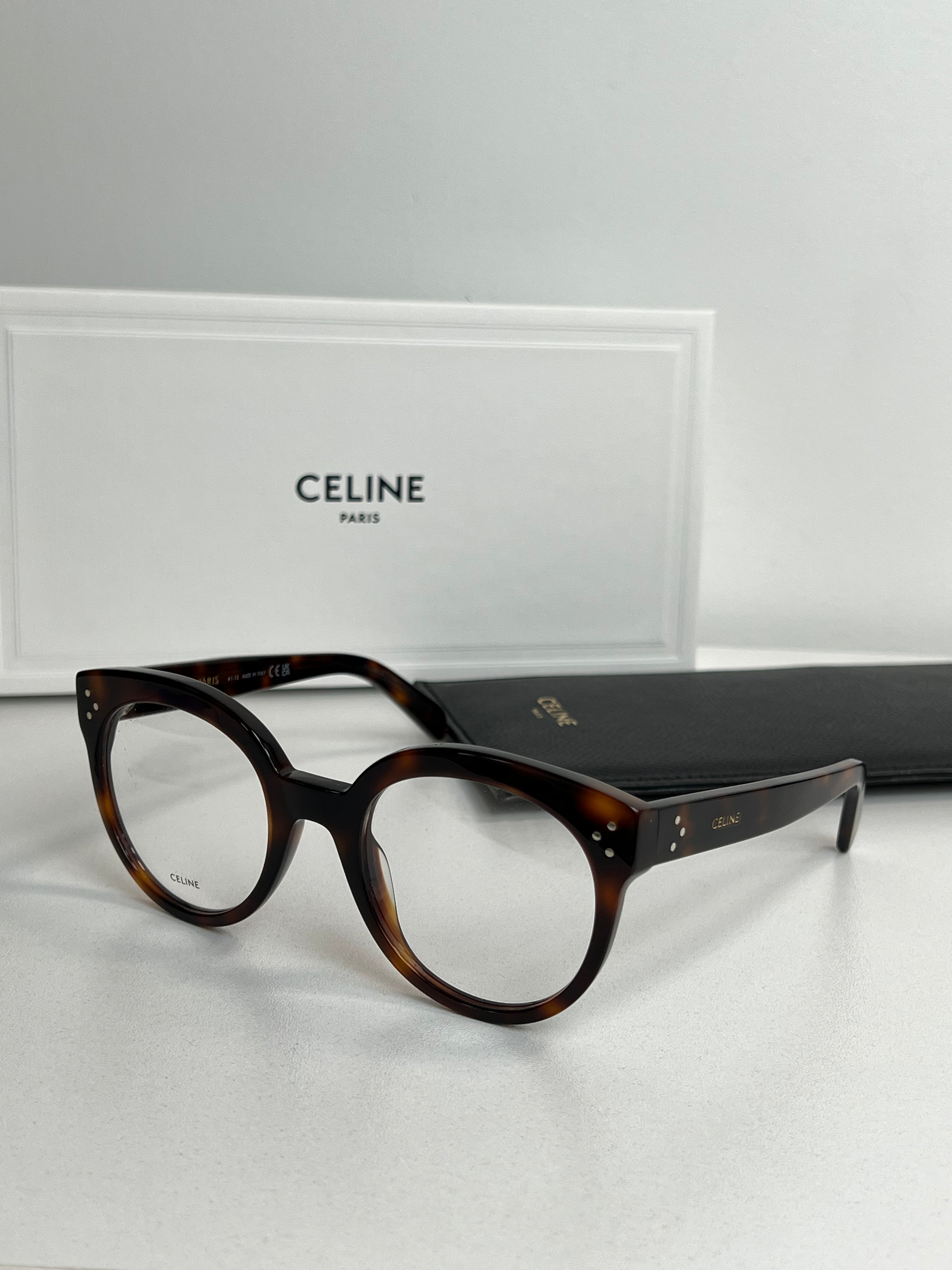 Celine CL50093I Havana Brown Round Eyeglass Frames for Women & Men - Stylish & Lightweight for Daily Wear, Work & Fashion