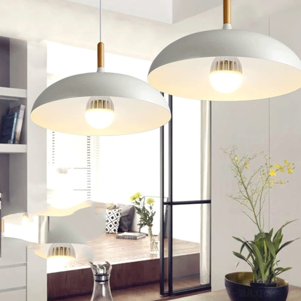 Modern Wooden Pattern E27 Pendant Light - Minimalist Dome Ceiling Lamp for Kitchen Island, Dining Room, Living Room, Bedroom & Coffee Bar | Perfect for Farmhouse, Industrial & Scandinavian Decor Styles
