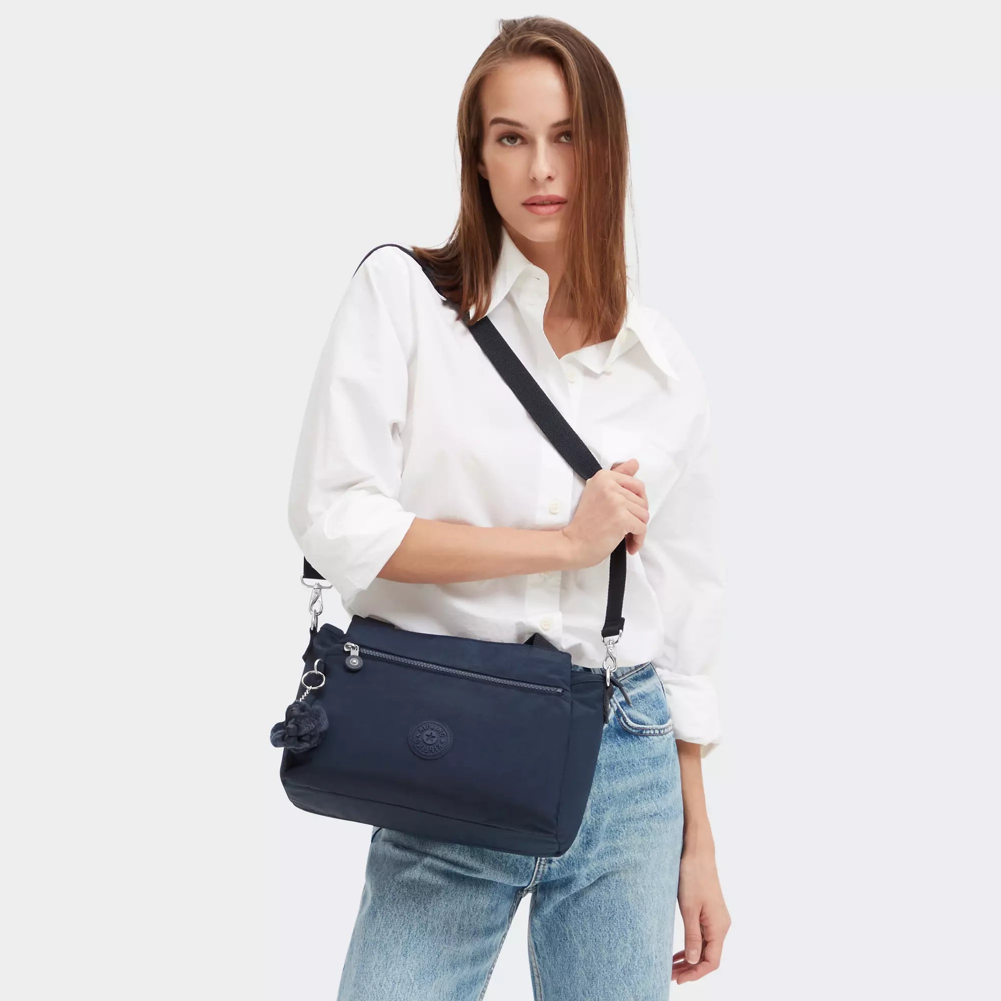 Kipling Elysia Crossbody Bag - Light Blue Women's Shoulder Purse for Work, Travel & Everyday Use