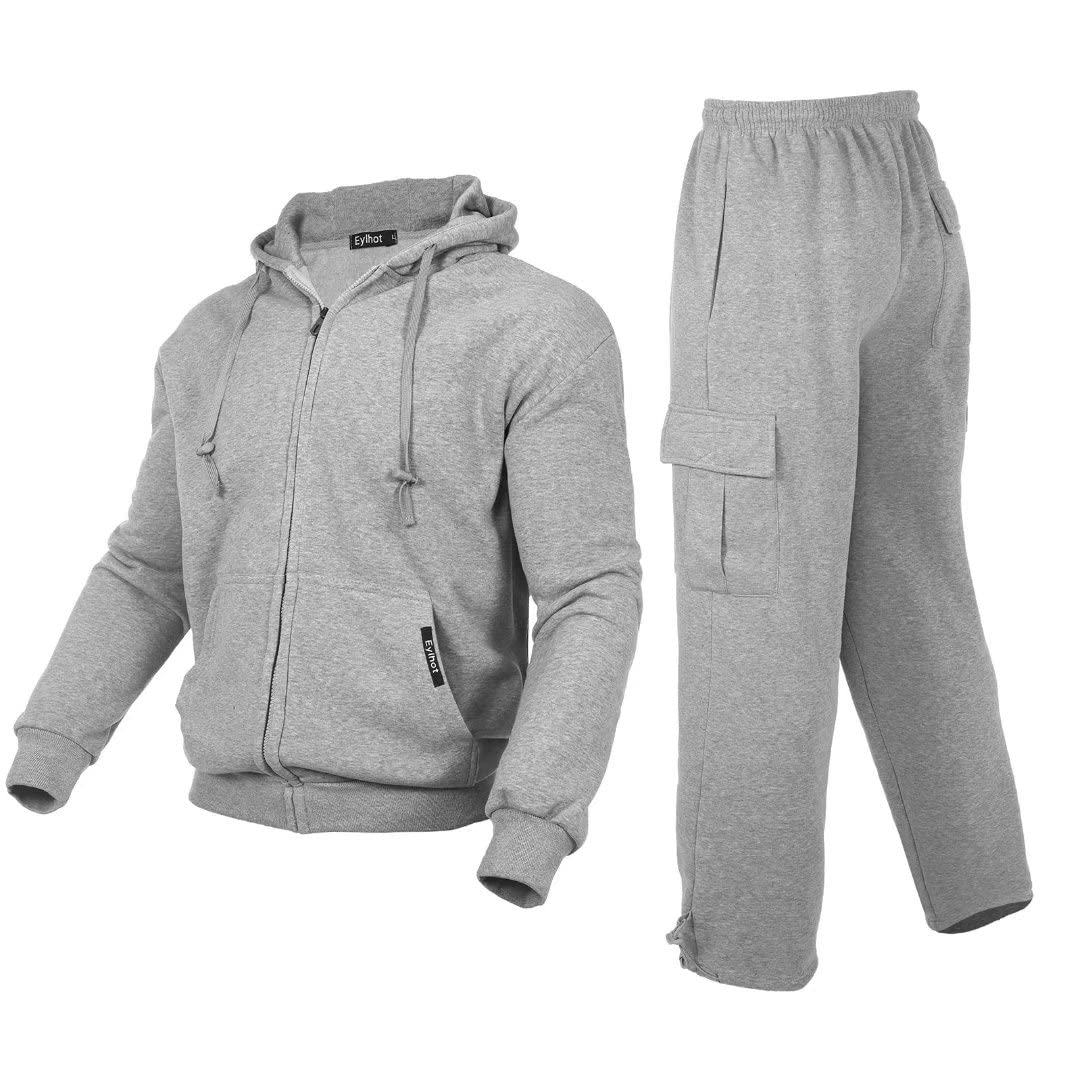 Zusmen Men's 2-Piece Tracksuit Set - Stylish Track Jacket & Pants for Casual Wear, Gym, and Outdoor Activities