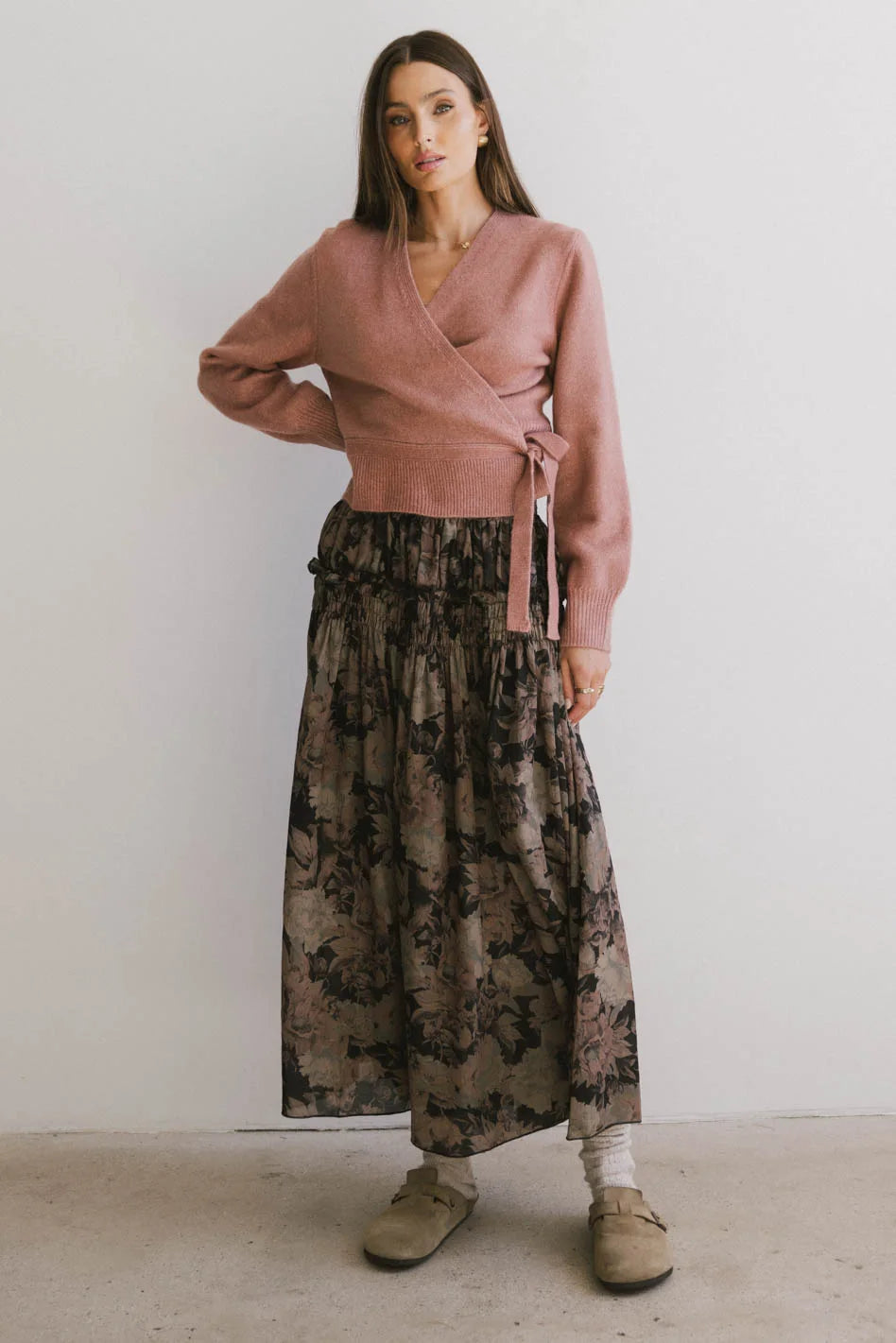 Addie Wrap Cardigan in Rose - Soft Knit Women's Cardigan for Fall & Winter | Cozy Loungewear, Layering Piece, Office Wear & Casual Outfits