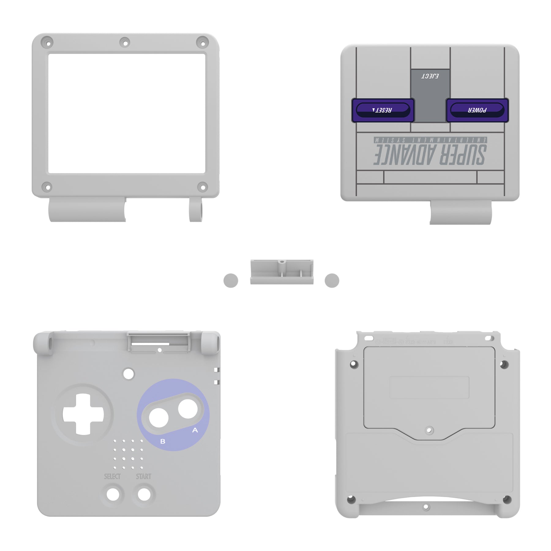 eXtremeRate IPS Ready Upgraded Replacement Shell Kit with Buttons for Gameboy Advance SP (GBA SP) - Compatible with IPS & Standard LCD Screens - Classic SNES Style Design - Perfect for Gaming Enthusiasts & Retro Console Modding