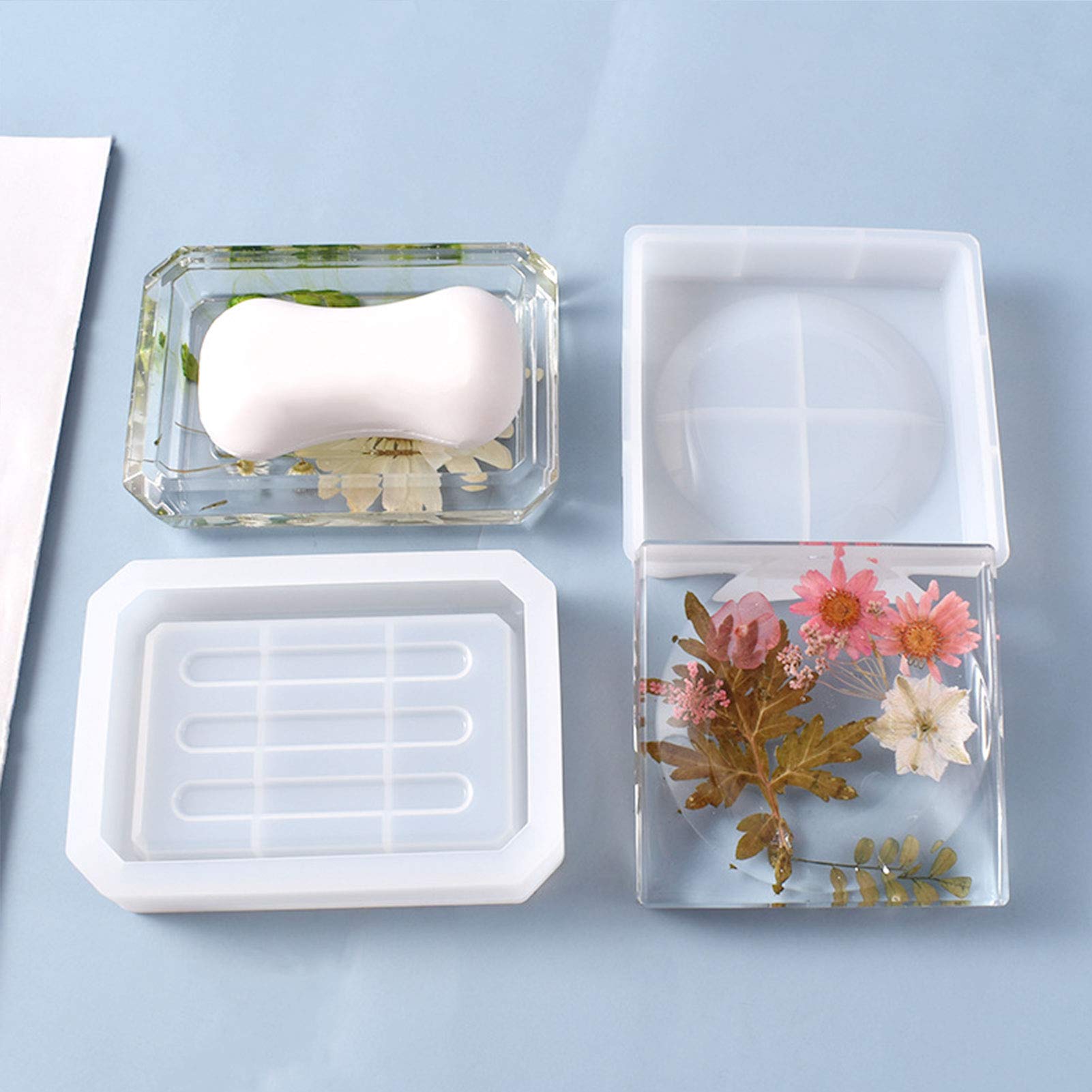 GSHOOTS Silicone Soap Dish Molds - Epoxy Resin Jewelry Tray & Ring Holder DIY Casting Molds for Handmade Crafts, Bathroom Storage, Home Decor (D) - Perfect for DIY Jewelry Making, Soap Display & Bathroom Organization