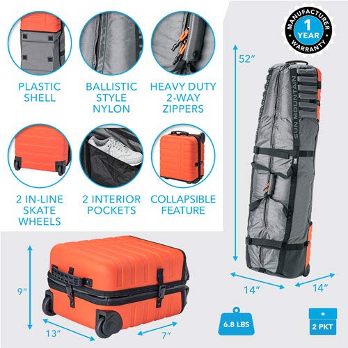 Sun Mountain Kube Golf Travel Cover - Lightweight Waterproof Golf Bag Case for Air Travel - Perfect for Golf Vacations & Tournaments