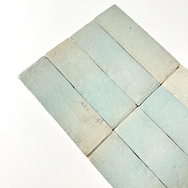 Handmade Aqua Blue Evelyn Bejmat Rug - 50 x 150 x 12mm - Boho Chic Moroccan Floor Mat for Living Room, Bedroom & Entryway Decor