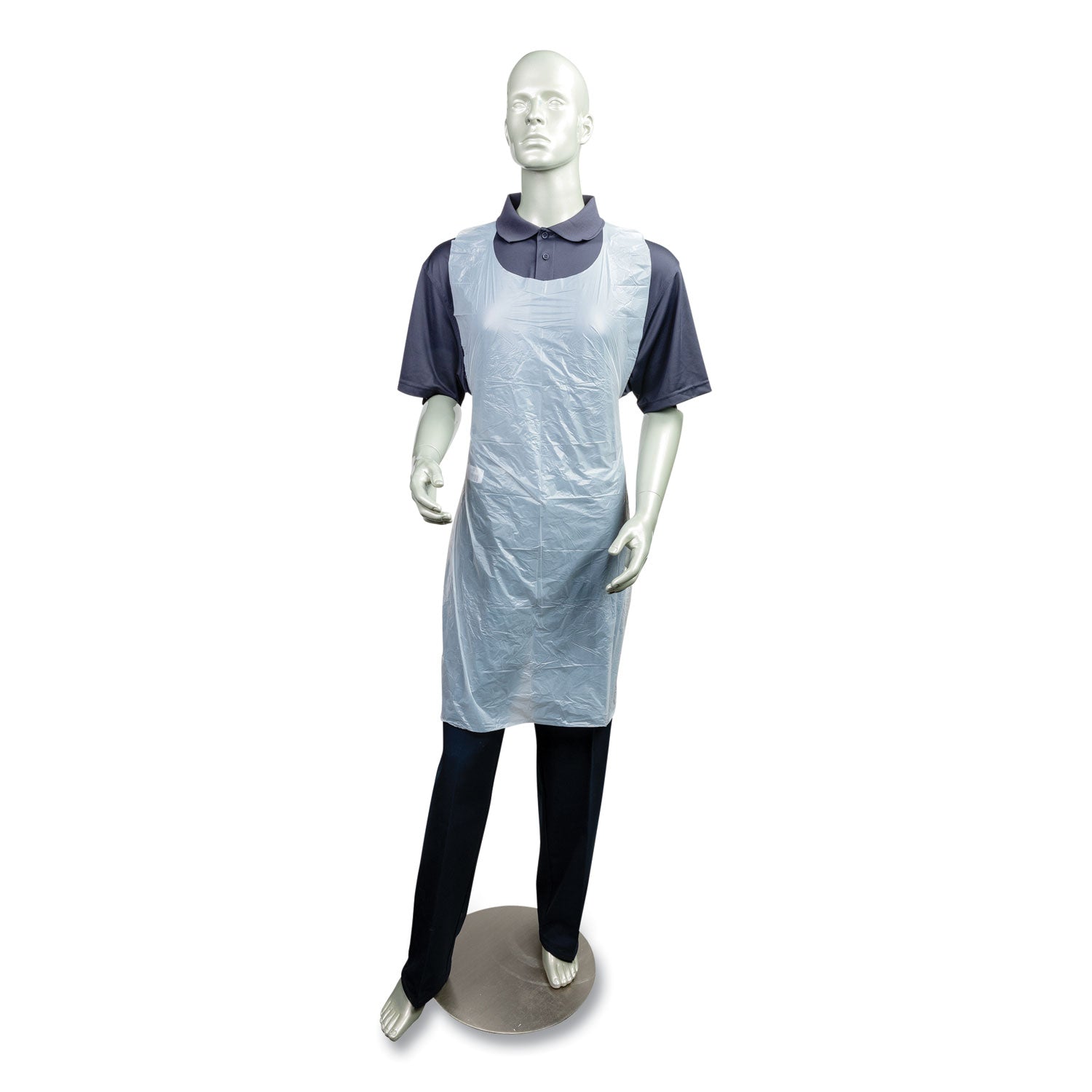 AmerCareRoyal® Poly Apron, 28 x 46 Inches, One Size Fits All, White Disposable Apron, 100/Pack, 10 Packs/Carton - Perfect for Food Service, Healthcare, Salon & Industrial Use