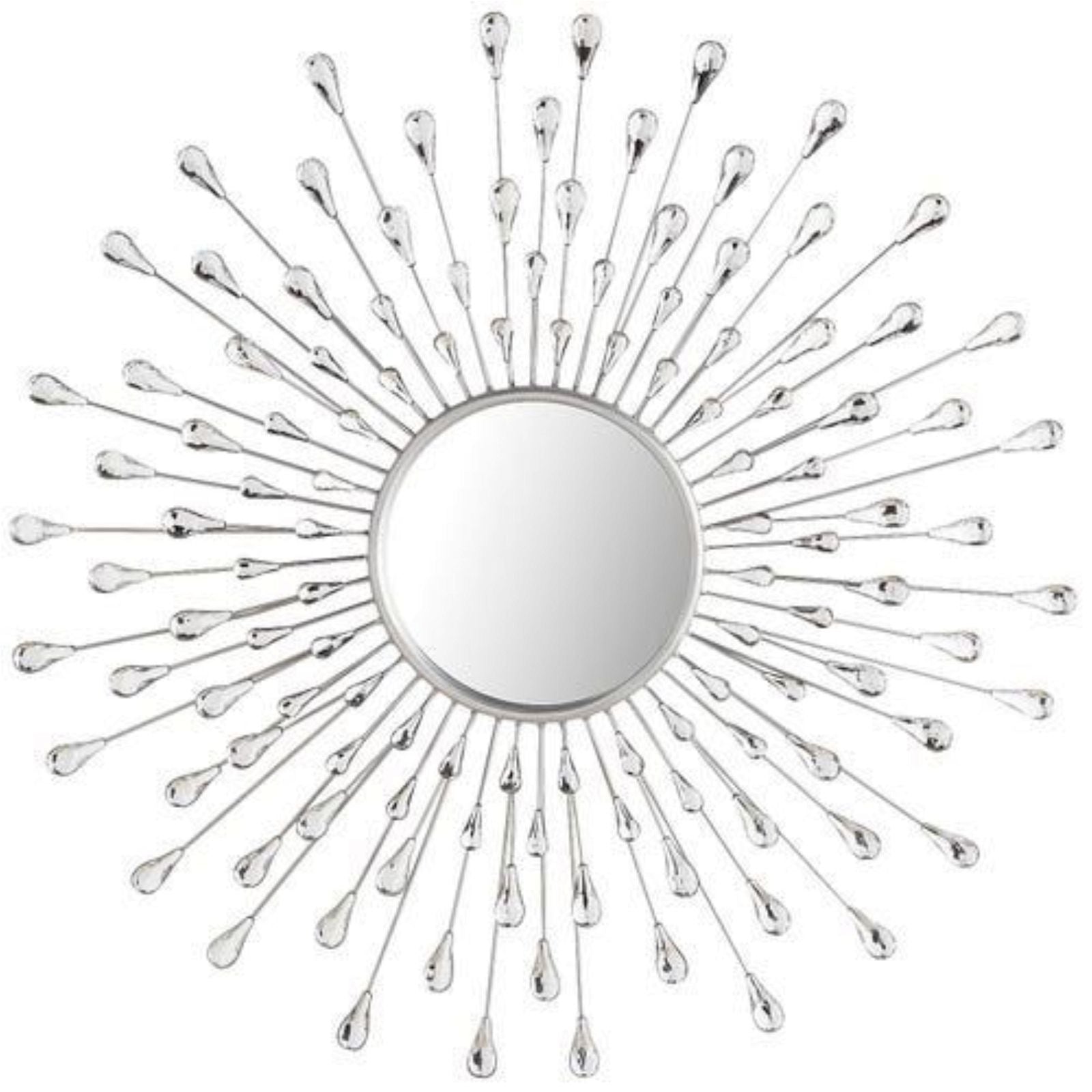 Criterion Star Burst Halley Mirror Silver - Modern Decorative Wall Mirror for Living Room, Bedroom & Entryway