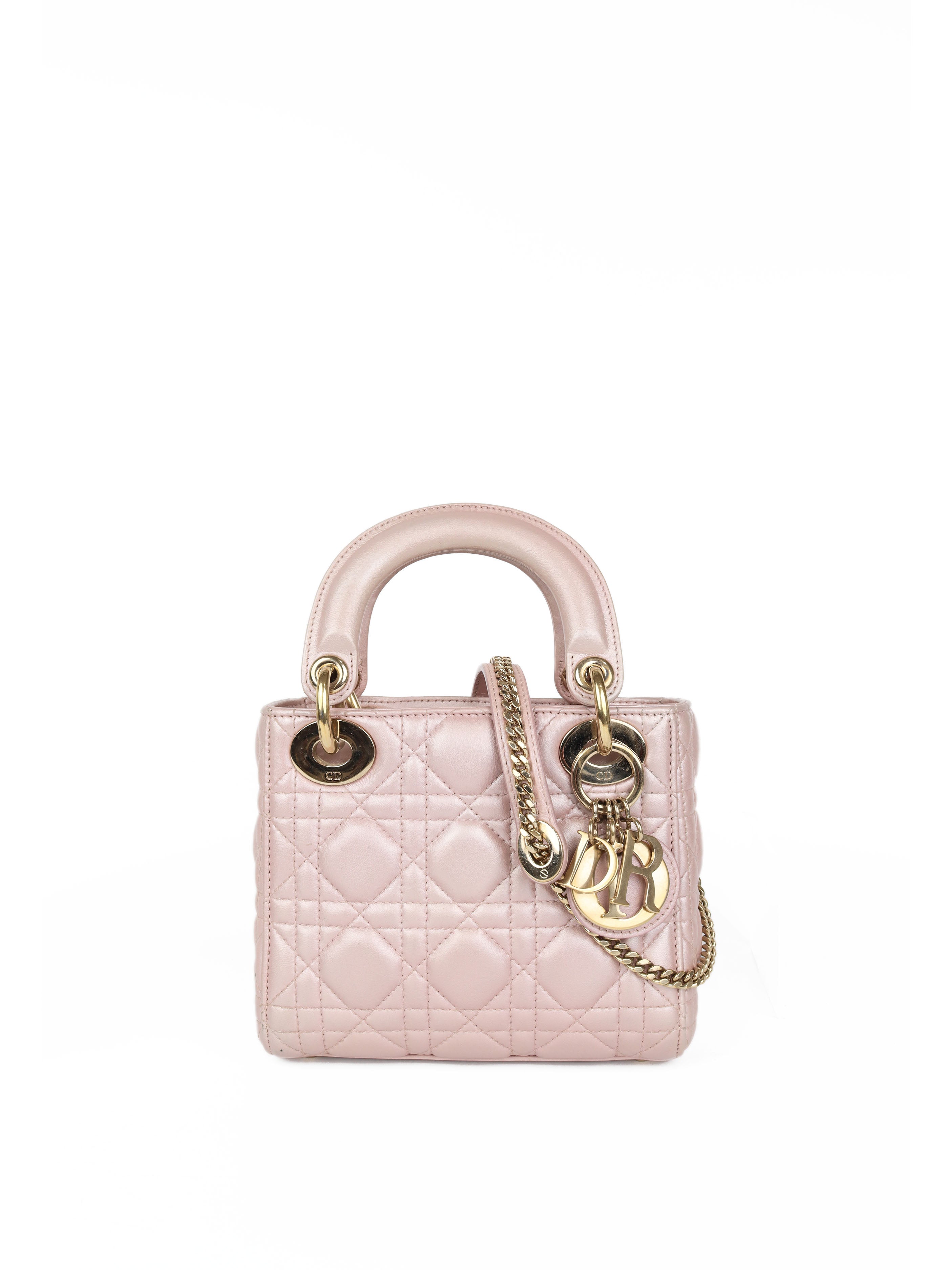 Dior Lotus Pearlescent Cannage Mini Lady Dior Handbag - Luxury Designer Crossbody Purse for Women | Perfect for Evening Events, Weddings & Special Occasions