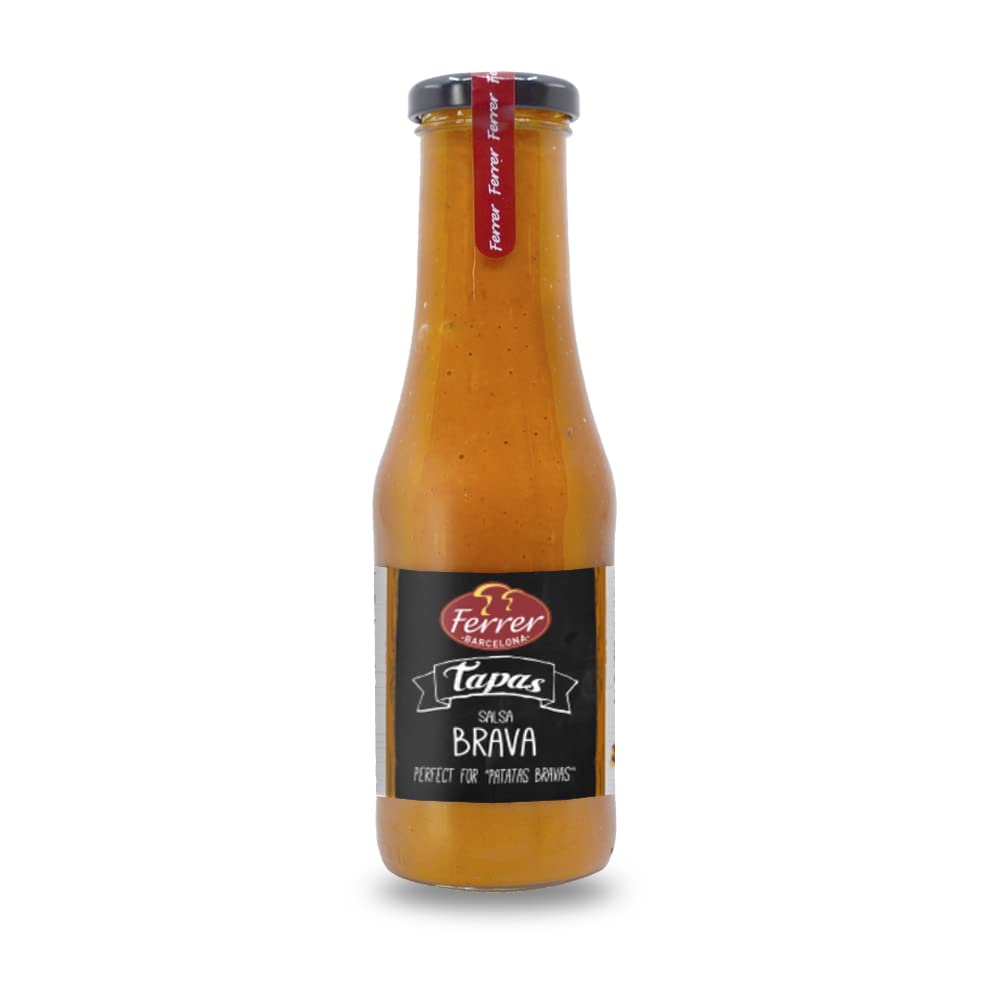 Ferrer Brava Sauce - Authentic Spanish Hot Sauce for Tapas, Paella & Charcuterie - Spicy Gourmet Condiment for Cooking, Grilling & Entertaining