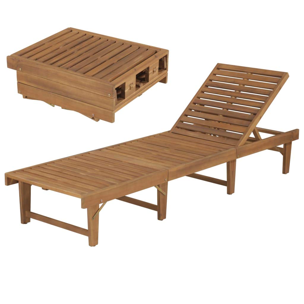 FAMIROSA Adjustable Patio Reclining Chaise Lounge Chair - Outdoor Beach Poolside Sun Lounger with Square Folding Table - Perfect for Backyard, Porch, and Vacation Relaxation