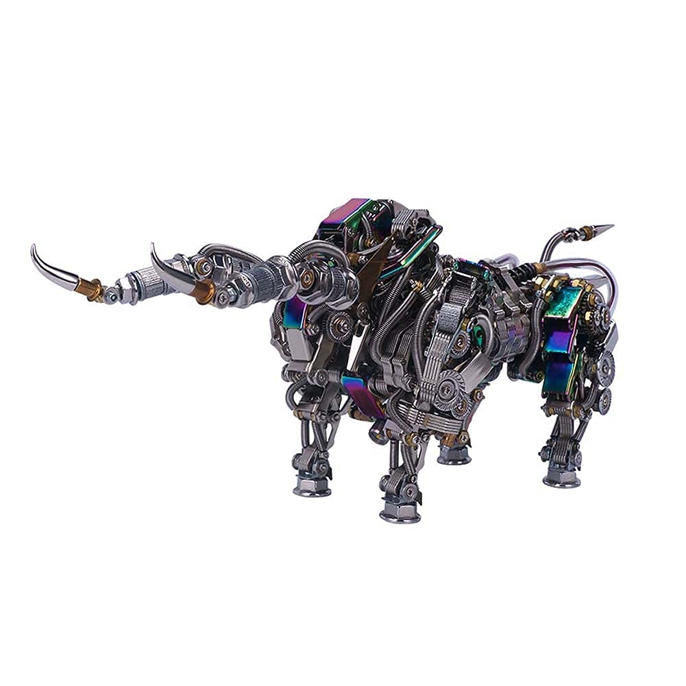3D Metal Puzzle Animal Kit - DIY Mechanical Cow Assembled Model with 1087 Removable Parts, Brain Teaser Puzzle Toy for Adults & Kids | Fun STEM Learning Activity, Home Decoration & Gift Idea