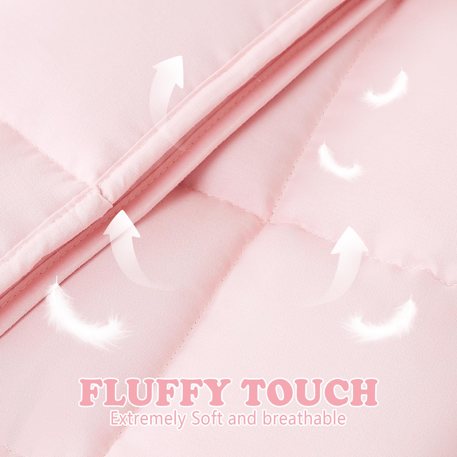 HOSUKKO 3 lbs Weighted Blanket for Adults & Kids - Pink Cooling Heavy Blanket 36