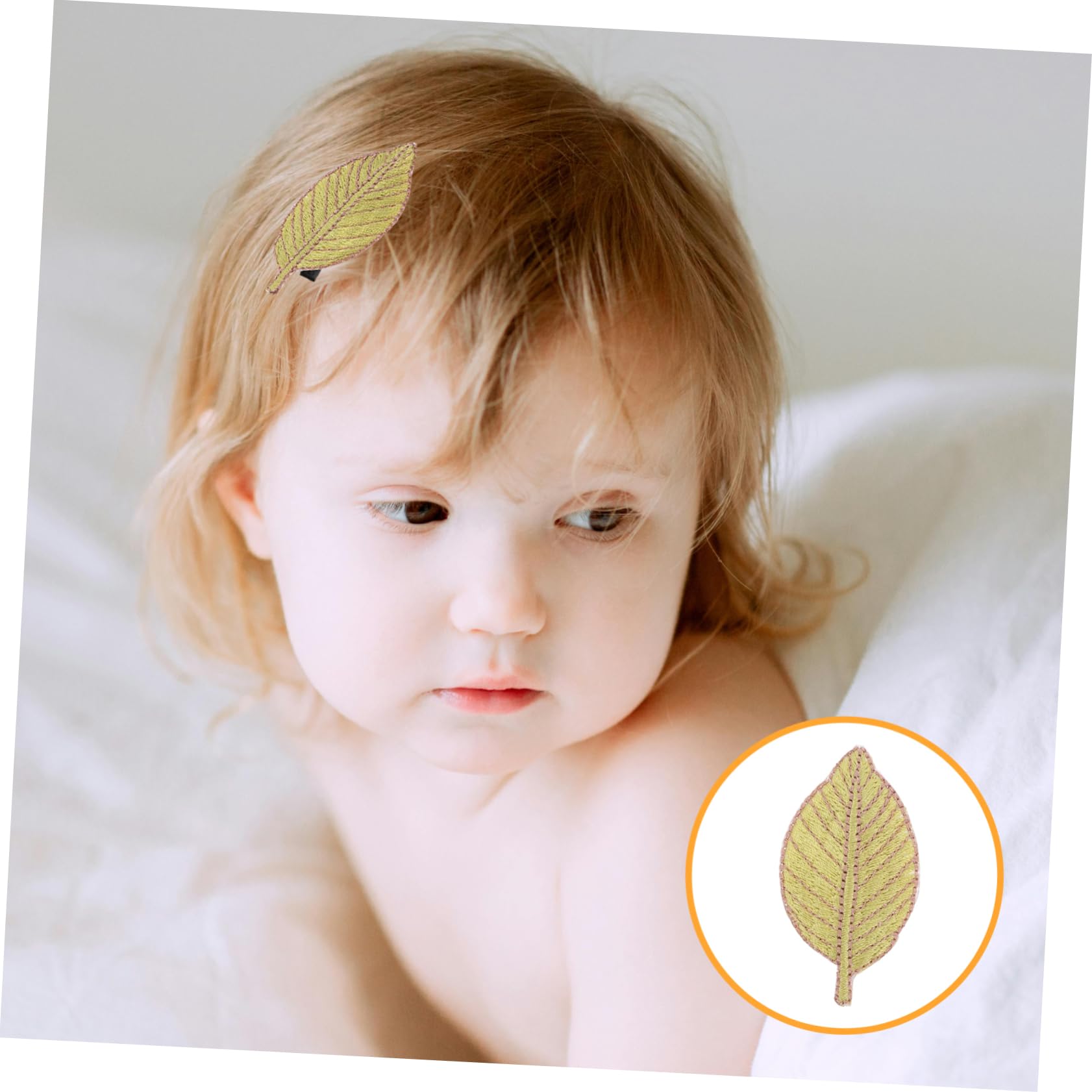 Wakauto 12 Pcs Green Leaf Hair Clips - Natural Fabric Hairpins for Women, Girls - Perfect for Boho, Wedding, Party & Everyday Hairstyles