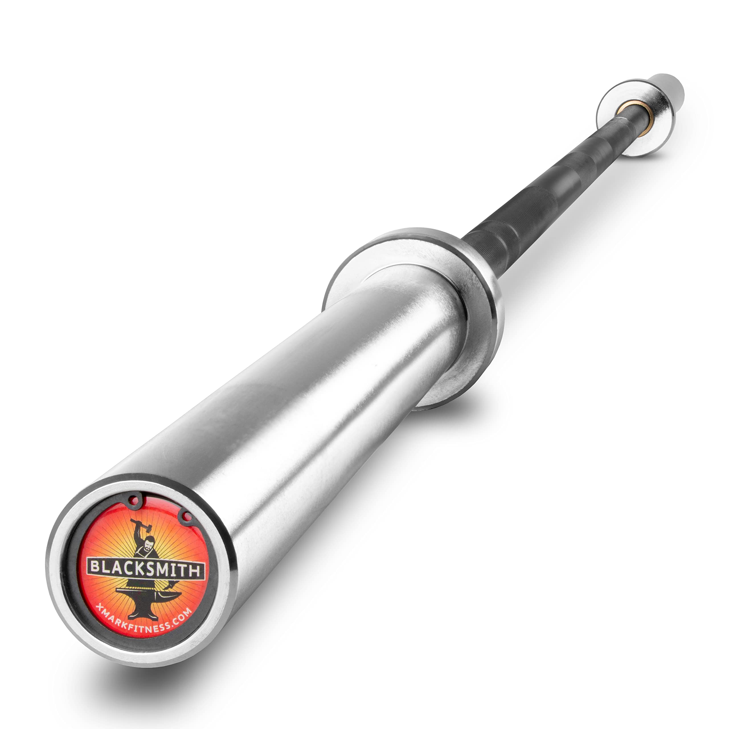 XMARK Olympic Weight Set - Rubber-Coated Texas Star Barbell Set with XMARK BLACKSMITH Bar for Strength Training | Home Gym Equipment for Weightlifting, CrossFit & Powerlifting
