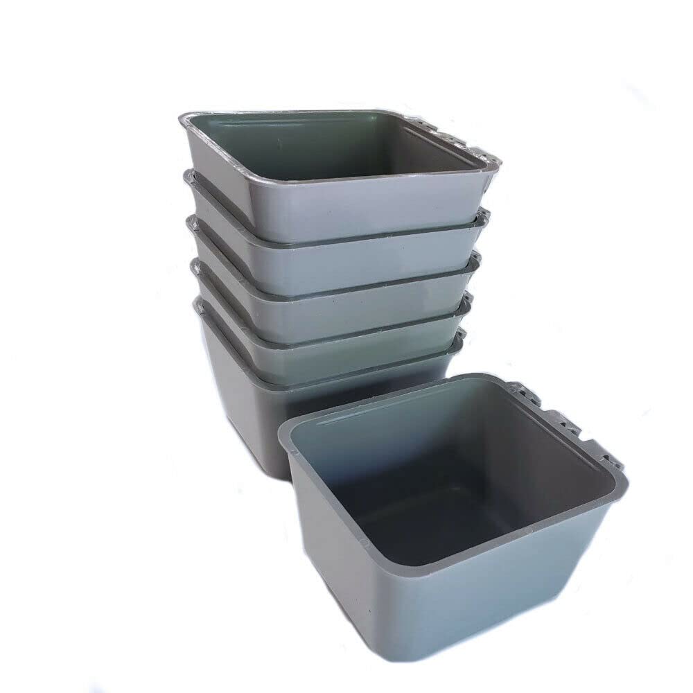 6-Pack Gray 1 Pint (16 fl oz) Hanging Chicken Feed & Water Cups - Durable Poultry Cage Replacement Cups for Coops & Farms | Perfect for Chickens, Ducks & Small Animals