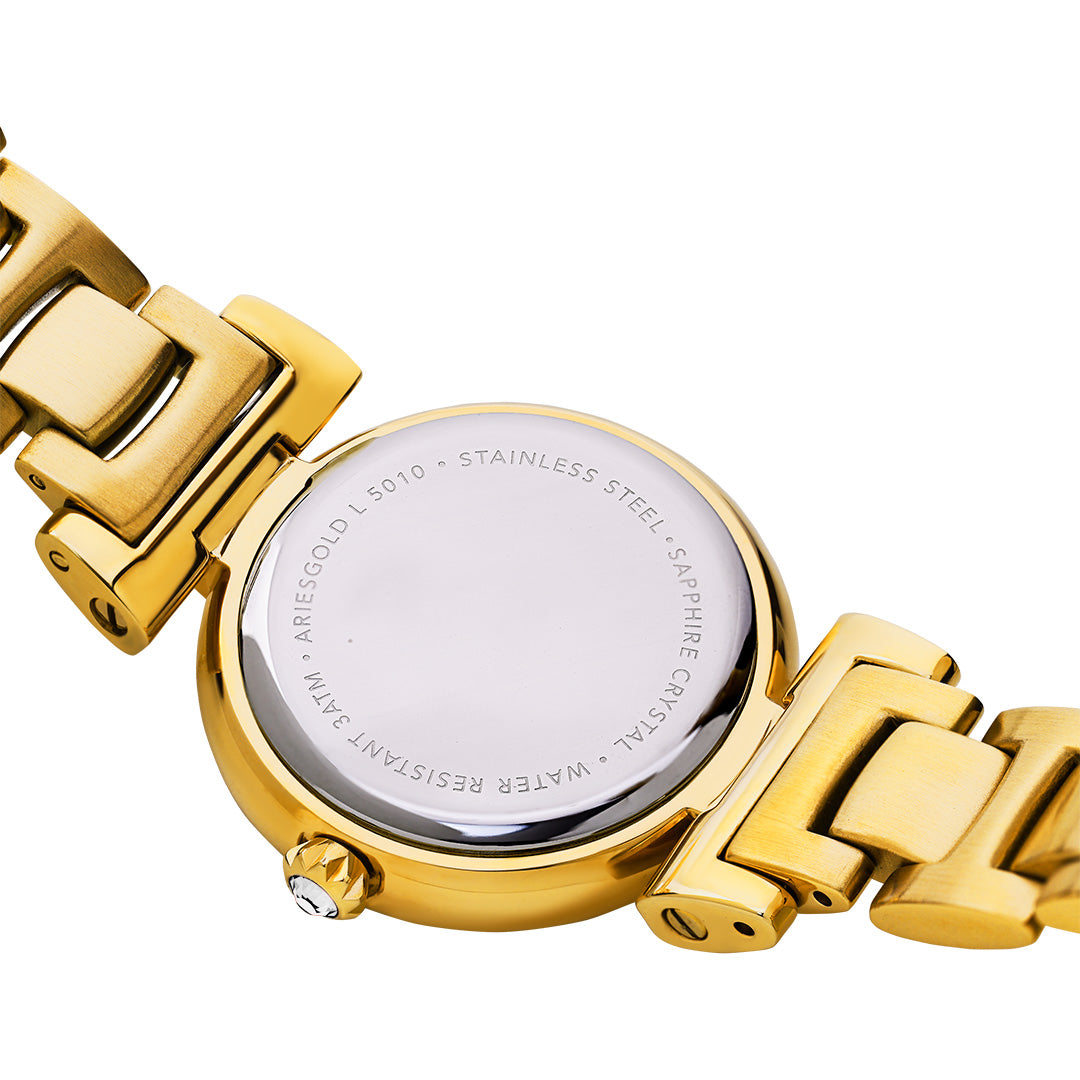 Aries Gold Stainless Steel Women's Watch L5010 Series - Elegant Fashion Accessory for Daily Wear & Special Occasions