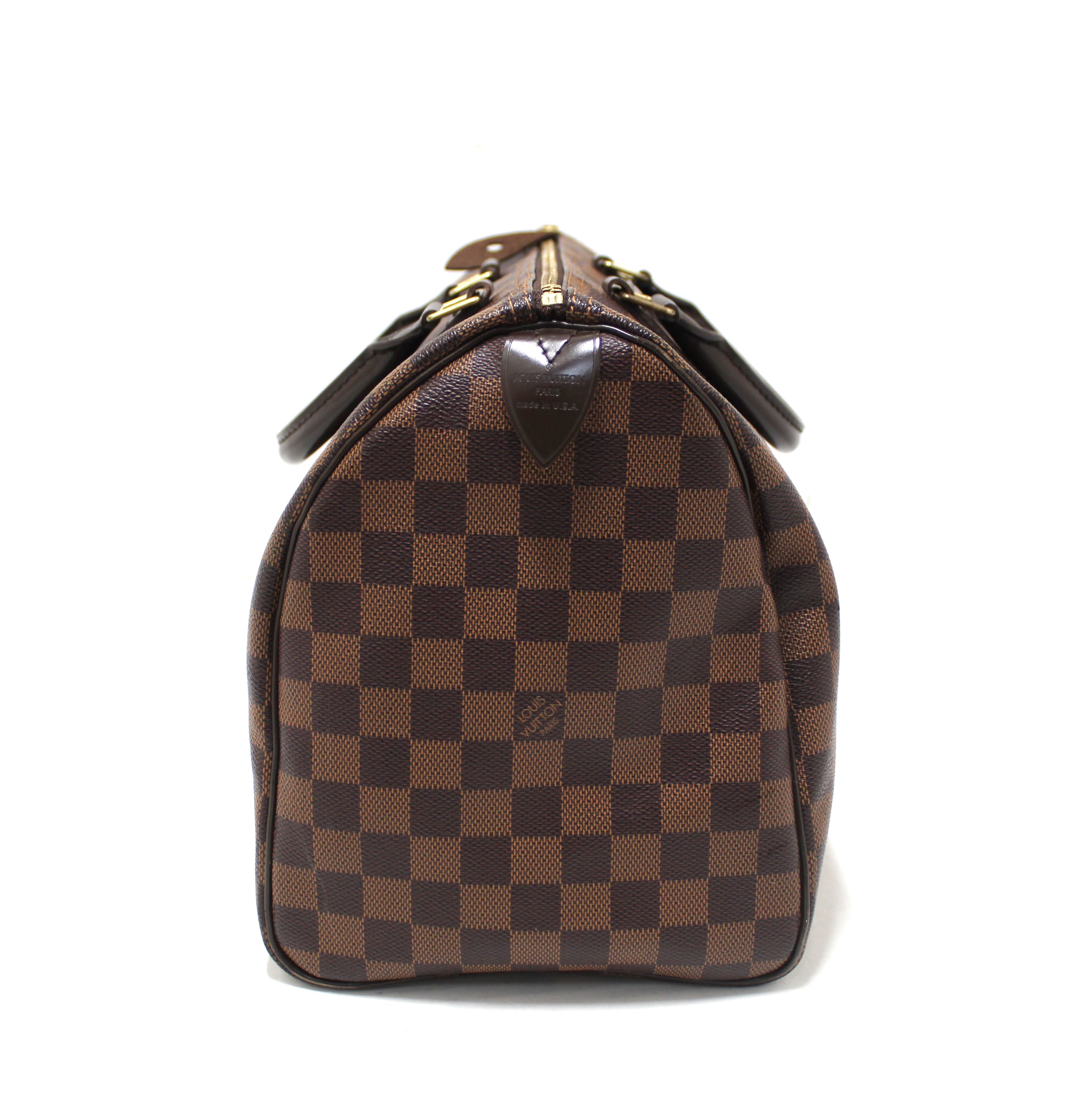Authentic Louis Vuitton Damier Ebene Speedy 35 Handbag for Women - Luxury Designer Shoulder Bag & Travel Tote - Perfect for Work, Travel & Everyday Use