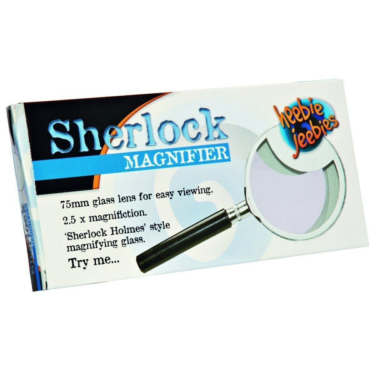 HEEBIEE JEEBIES 75mm Metal Sherlock Magnifying Glass - Premium Detective Magnifier for Reading, Coin Collecting, Jewelry Inspection & Hobby Use