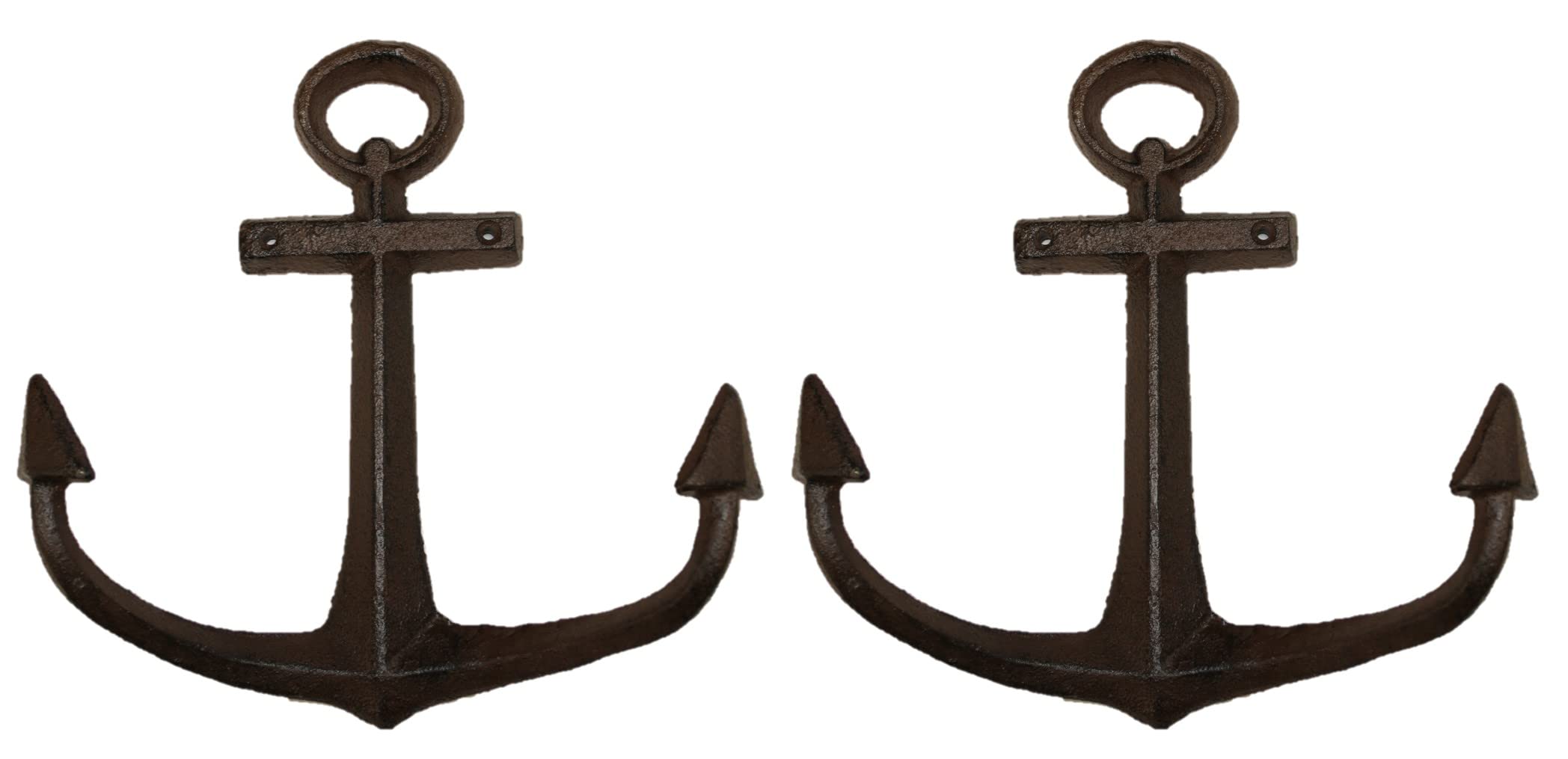 Pack of 4 Large Nautical Wall Anchor Decorations - Heavy Duty Cast Iron Hooks for Coastal Home Decor (BL61b) | Perfect for Beach House, Boat Room & Seaside Themed Interior Design