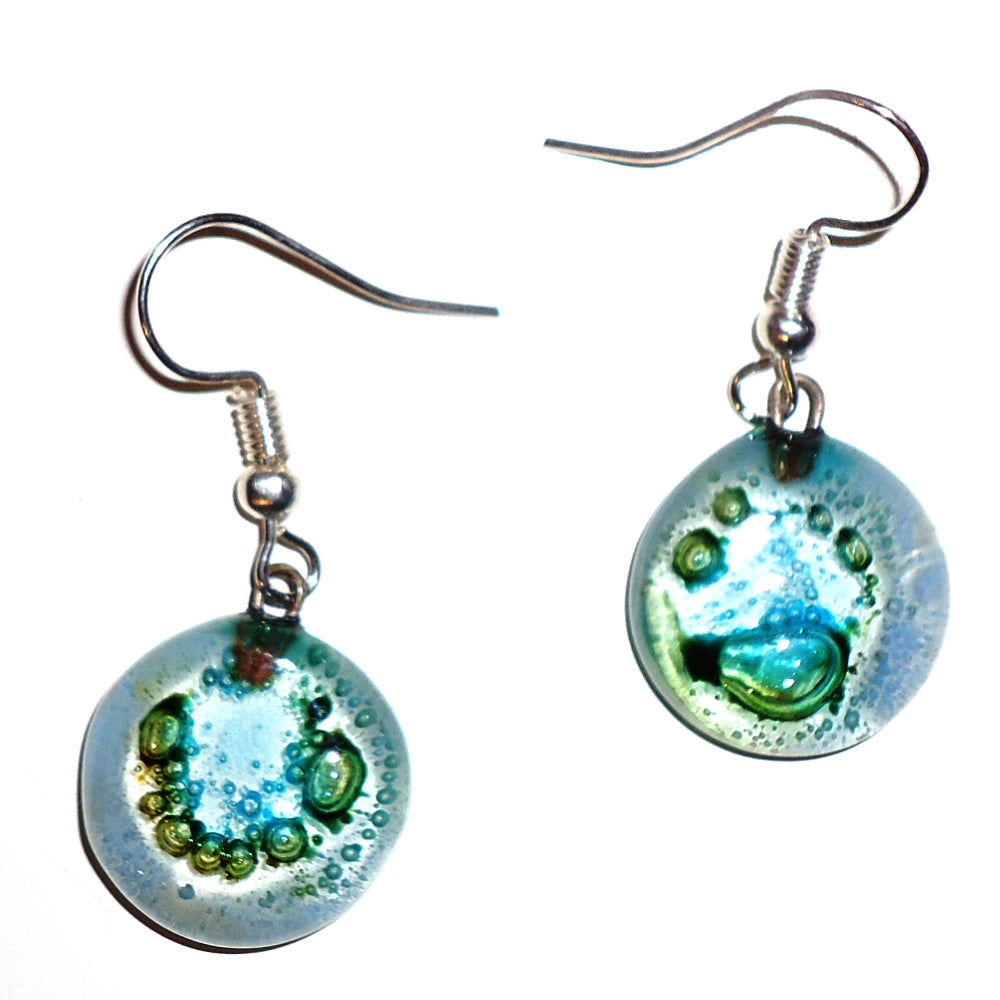 Elegant Glass Earrings with Gray & Blue Circles – Stylish Boho Accessories for Women | Perfect for Parties, Weddings & Everyday Wear