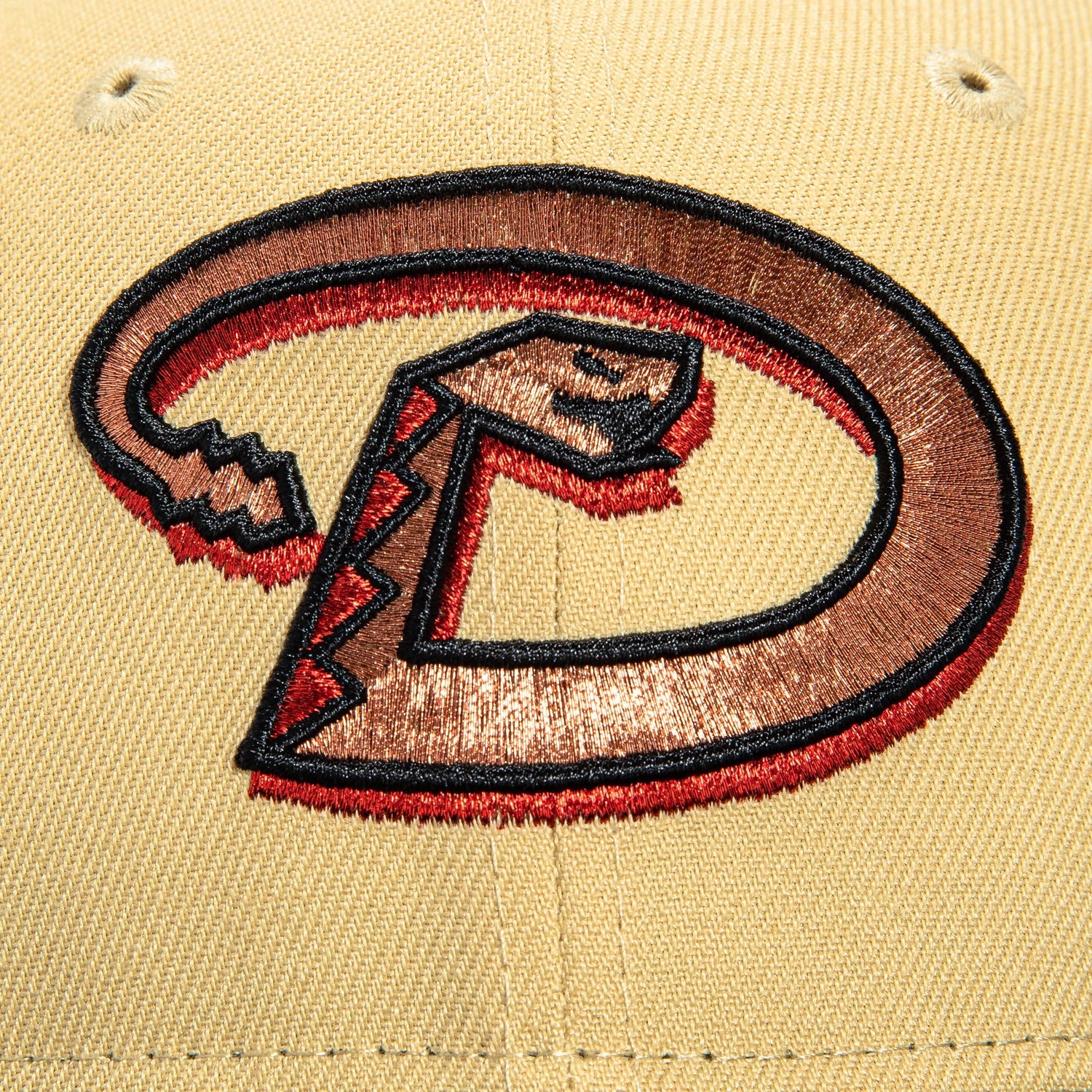 New Era 59Fifty Arizona Diamondbacks Inaugural Patch Snapback Hat - Tan, Black & Sedona Red - Official MLB Baseball Cap for Fans & Streetwear Fashion