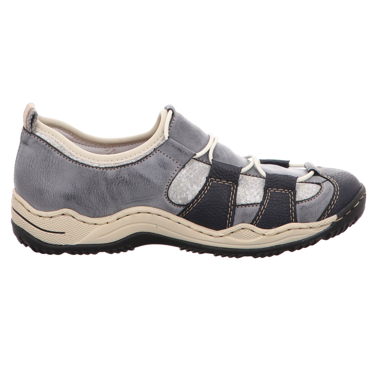Rieker L0582 Women's Low-Top Sneakers - Navy Blue Casual Walking Shoes for Women | Comfortable Lightweight Breathable Sneakers for Everyday Wear, Work & Travel | UK 8 (EU 42)