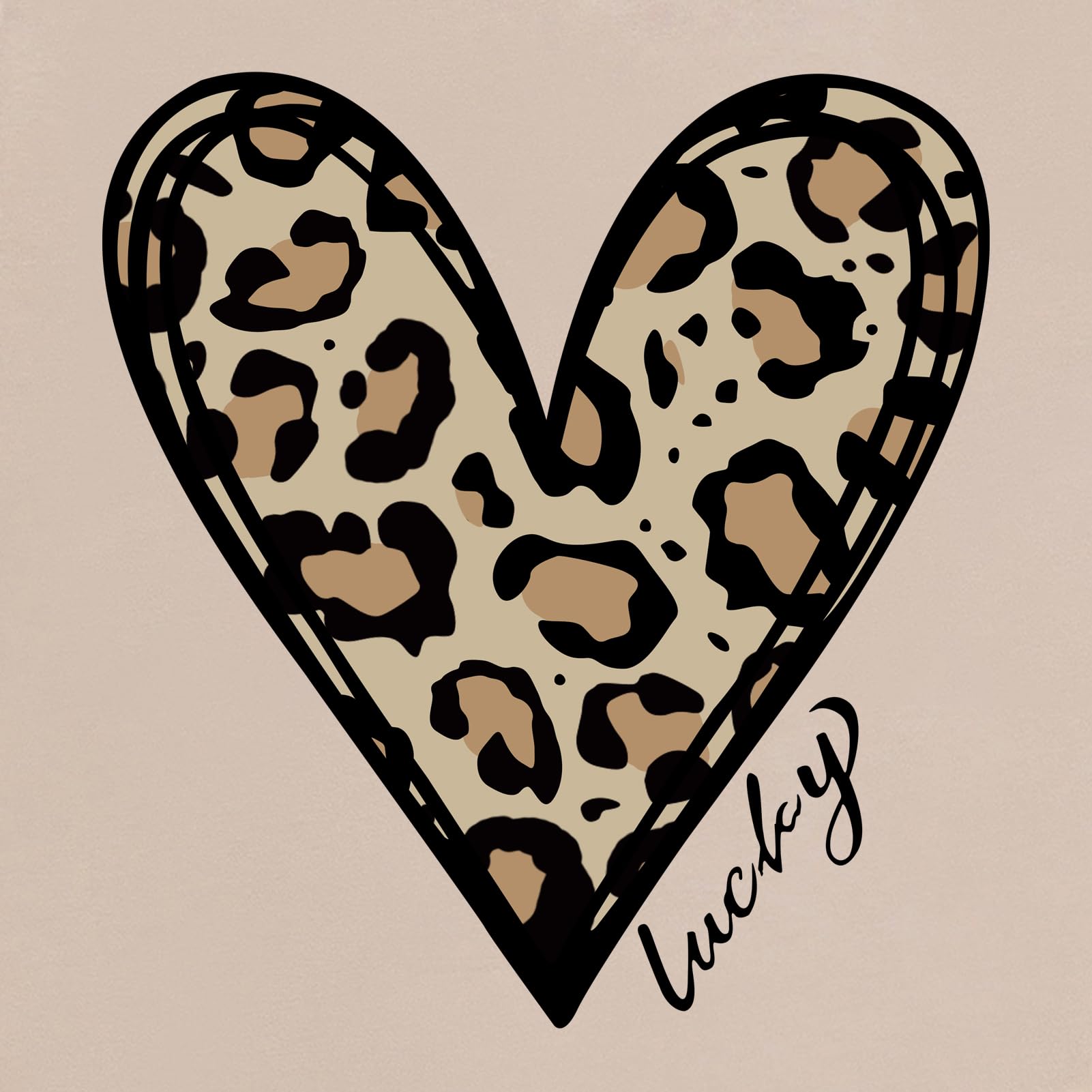 YITAN Women's Graphic T-Shirt - Cute Leopard Heart Print Casual Top for Everyday Wear | Perfect for Street Style, Dating & Weekend Outfits