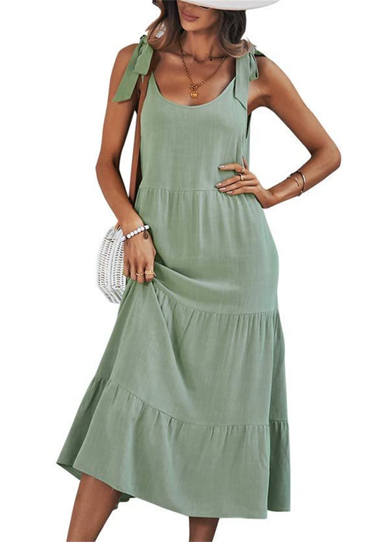FCYOSO Women's Summer Maxi Dress - Casual Loose Beach Sundress with Pockets | Perfect for Vacation, Pool Party & Outdoor Activities