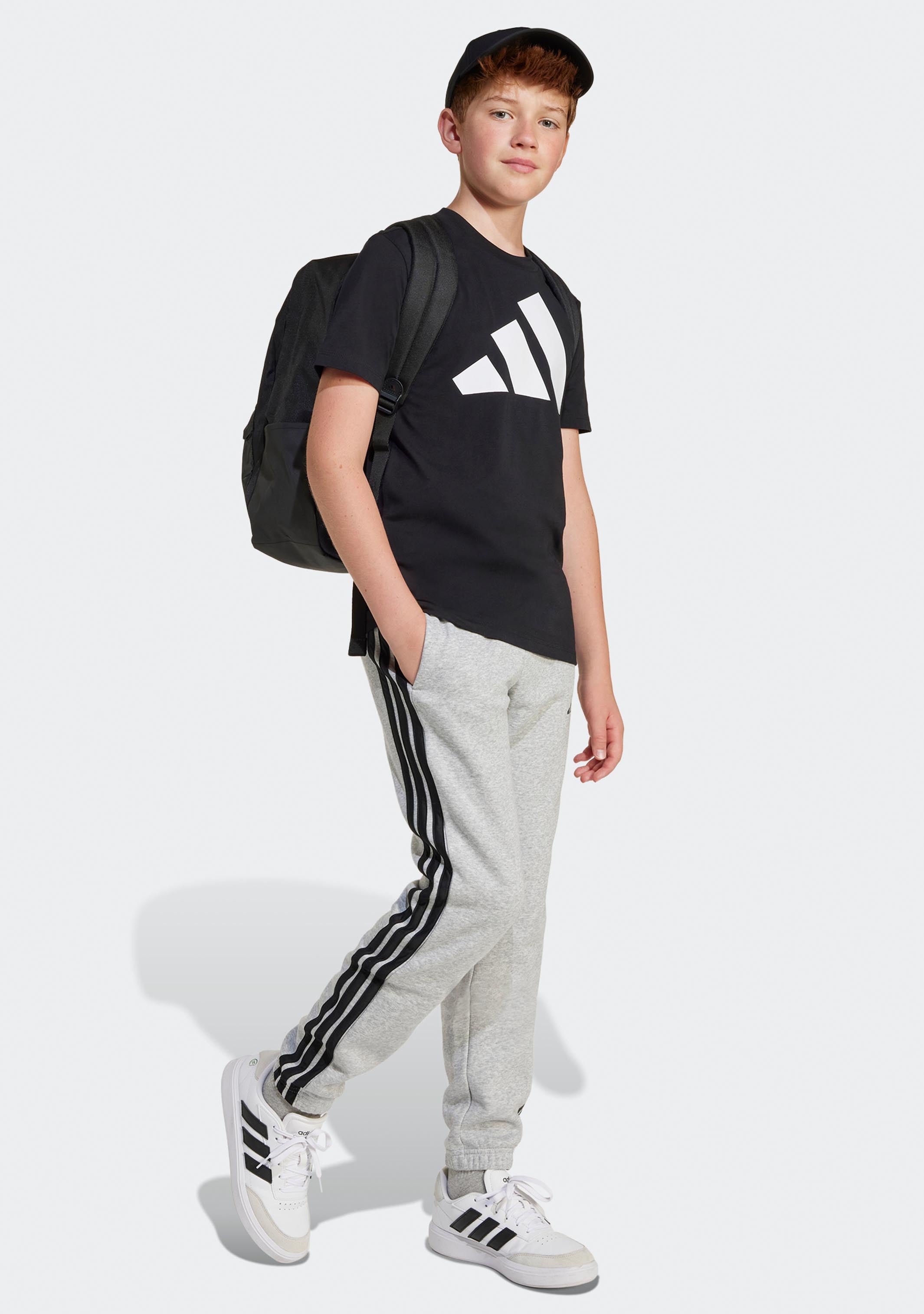 Adidas Kids' Big Logo T-Shirt - Comfortable Cotton Short Sleeve Tee for Boys & Girls - Perfect for School, Play & Everyday Wear