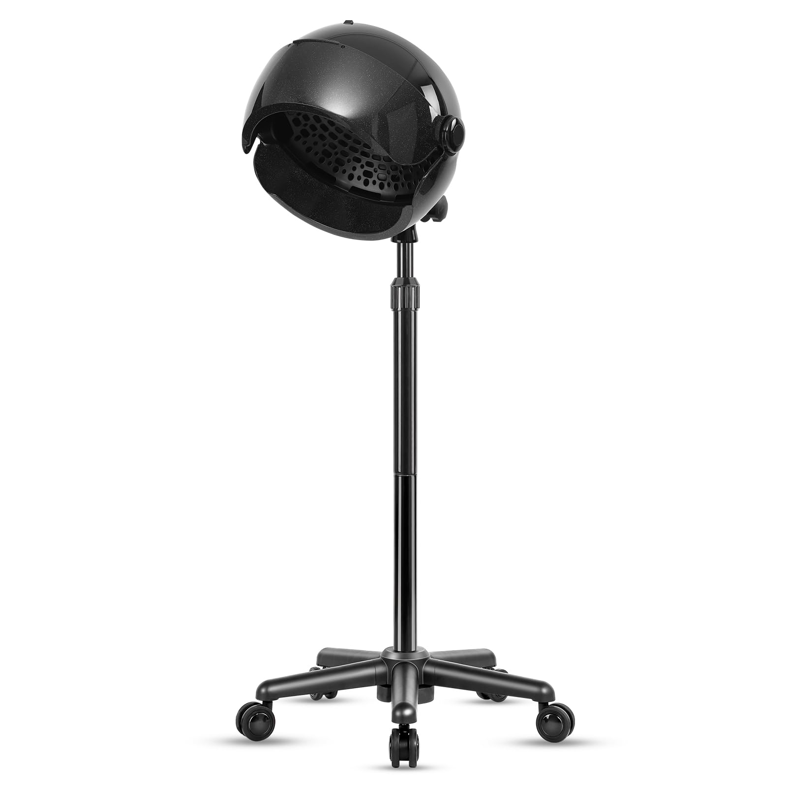 Professional 1500W Ionic Hooded Hair Dryer with Timer & Touch Controls - 3 Heat Settings, Adjustable Height for Salon & Home Use - Perfect for Styling, Drying & Deep Conditioning (Black)