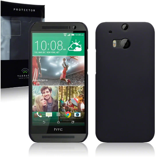 HTC One M8 Hard Shell Protective Case - Black | Slim Durable Cover for HTC One M8 Smartphone | Perfect for Everyday Use & Travel Protection