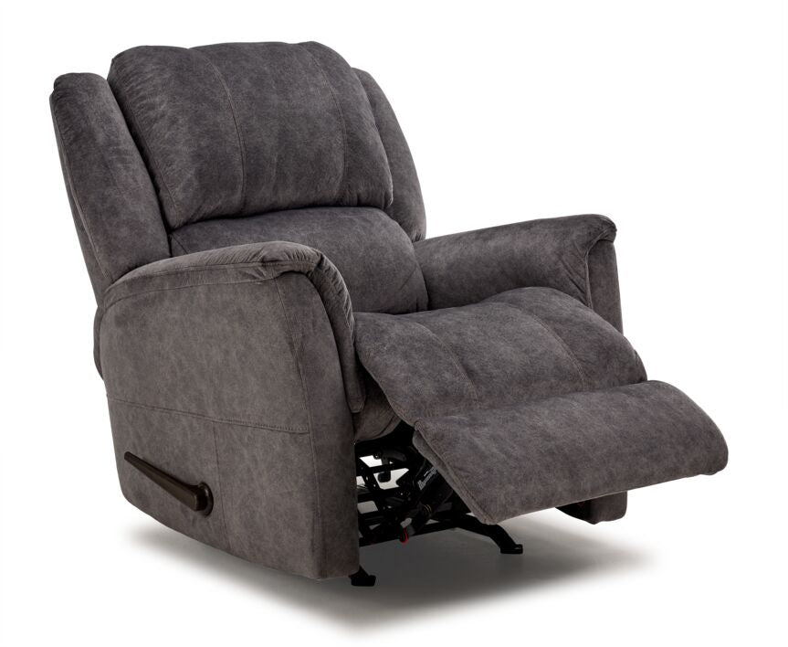 Adrian Recliner Chair - Soft Grey Upholstered Living Room Recliner with Padded Armrests & Lumbar Support - Perfect for Home Theater, Gaming & Relaxation