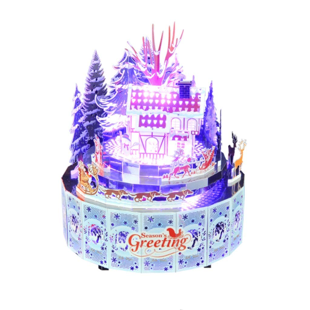 3D Metal Puzzle Music Box - DIY Architectural Model Kit for Small House & Castle - Handmade Toy & Unique Gift for Music Lovers, Collectors & Socks Enthusiasts | Perfect for Birthday, Christmas & Home Decoration (Color: C)
