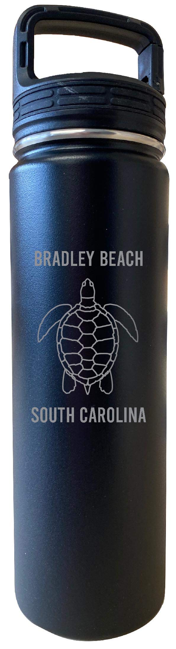 32oz Insulated Stainless Steel Water Bottle with Engraved Design - Double Wall Vacuum Tumbler for Hot & Cold Drinks - Bradley Beach SC Souvenir by R&R Imports - Perfect for Travel, Gym, Hiking and Outdoor Activities