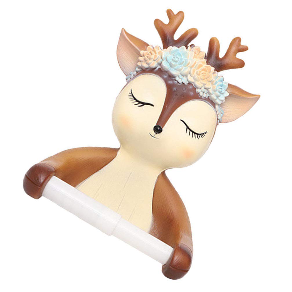 DOITOOL Cute Wall Mount Toilet Paper Holder - Bathroom Tissue Roll Dispenser & Paper Towel Hanger - Perfect for Home, RV, Office Restroom Organization